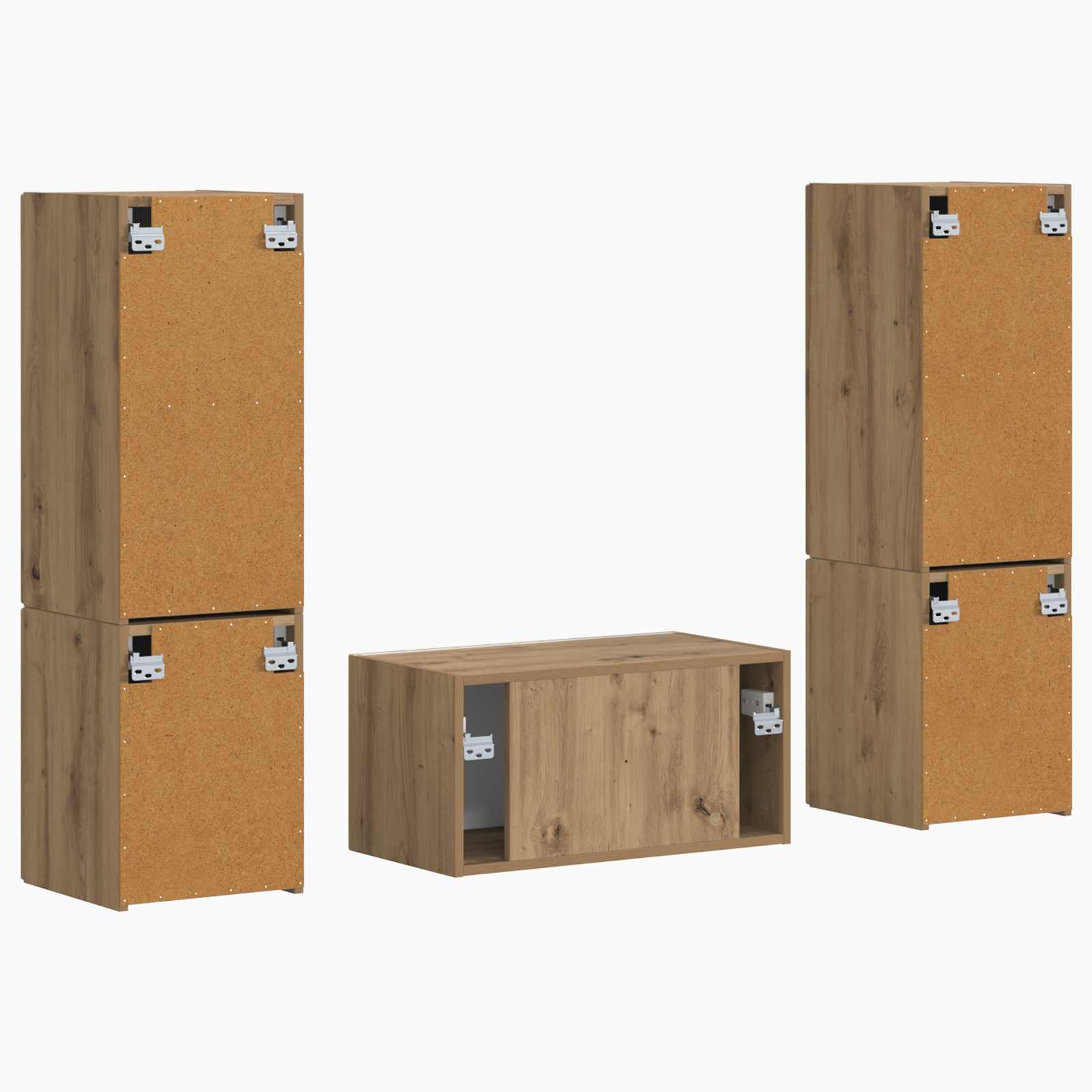Tv-meubelset 5 pcs Artisan Eiken Bewerkt hout is nu te koop bij PeponiXL, paradijselijk wonen!