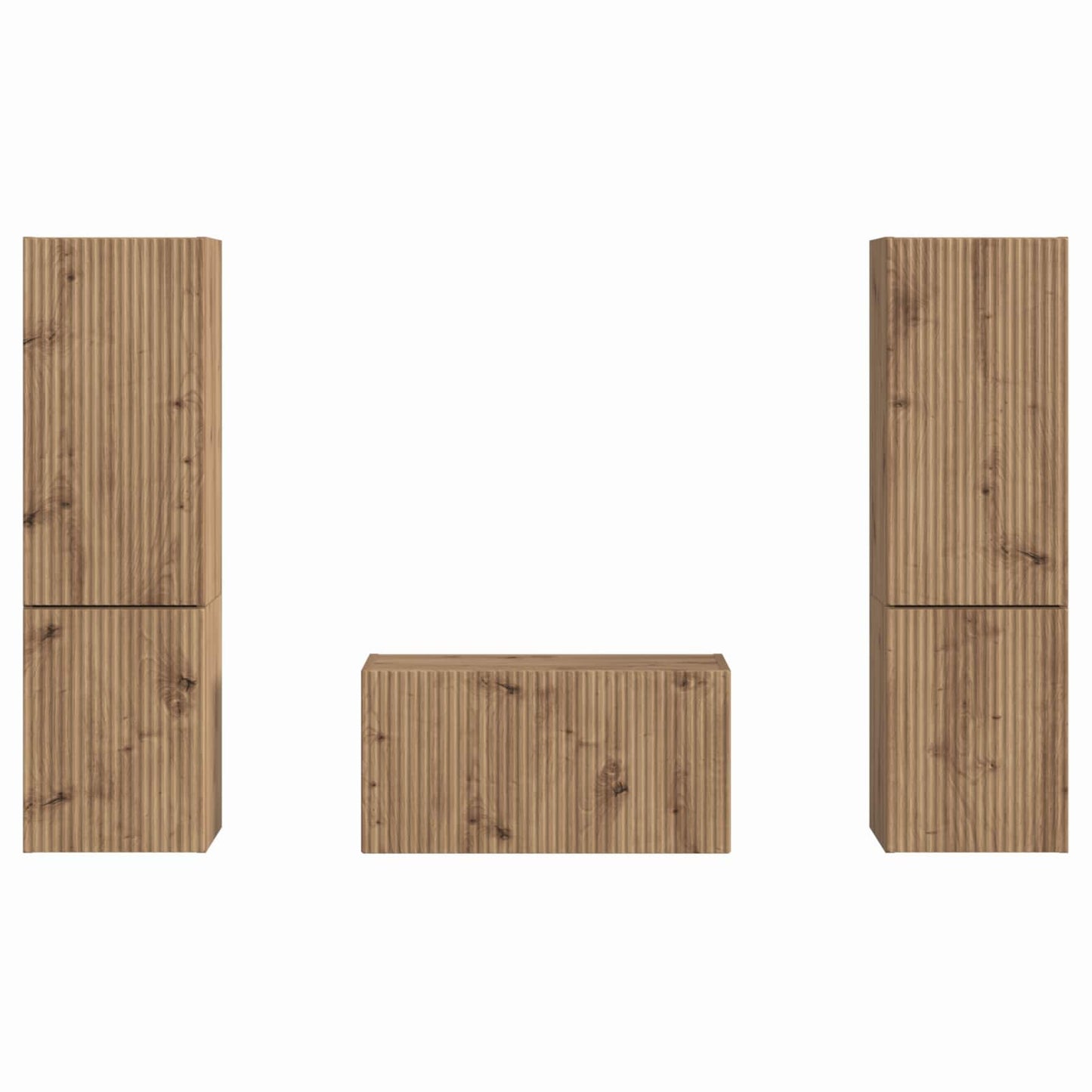 Tv-meubelset 5 pcs Artisan Eiken Bewerkt hout is nu te koop bij PeponiXL, paradijselijk wonen!