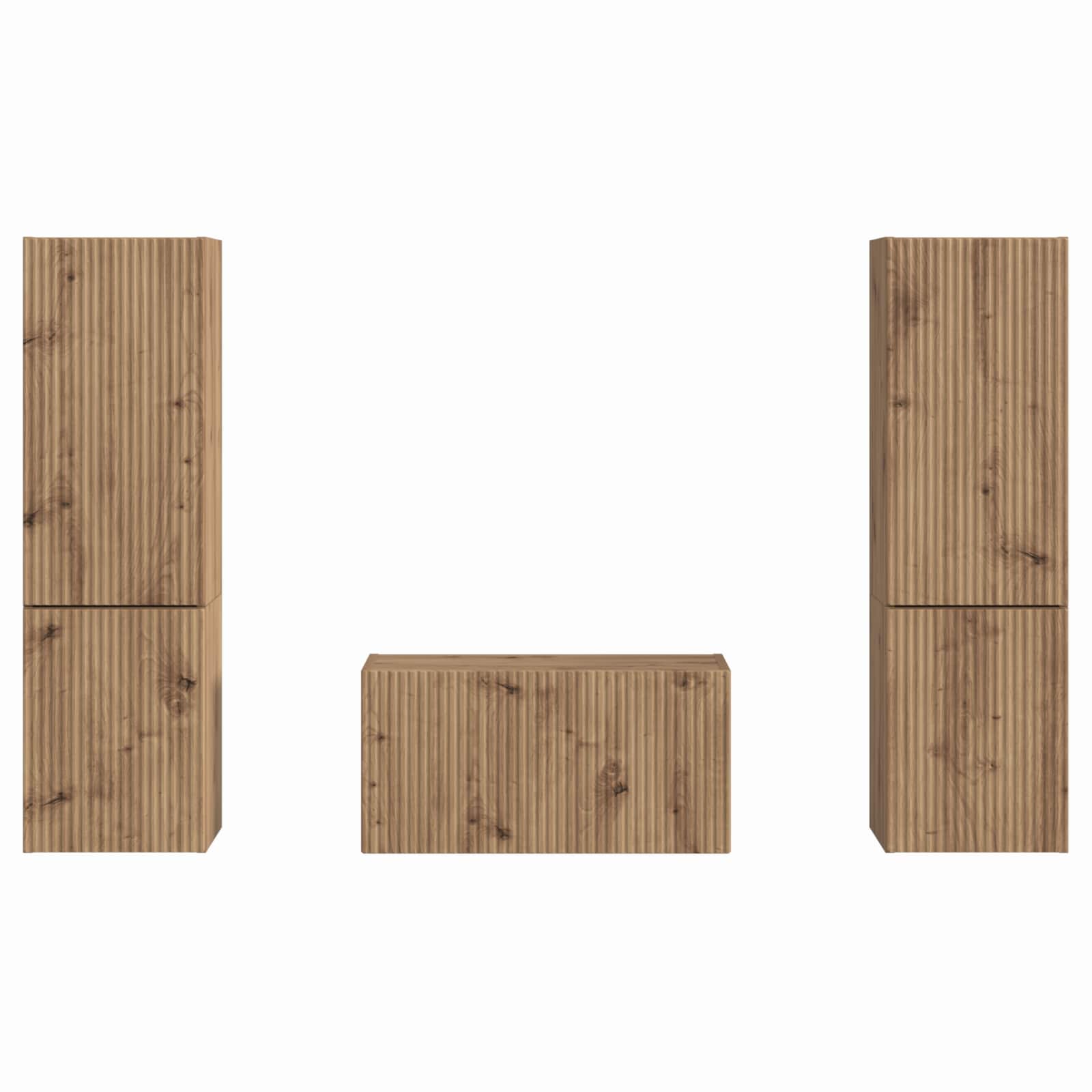 Tv-meubelset 5 pcs Artisan Eiken Bewerkt hout is nu te koop bij PeponiXL, paradijselijk wonen!