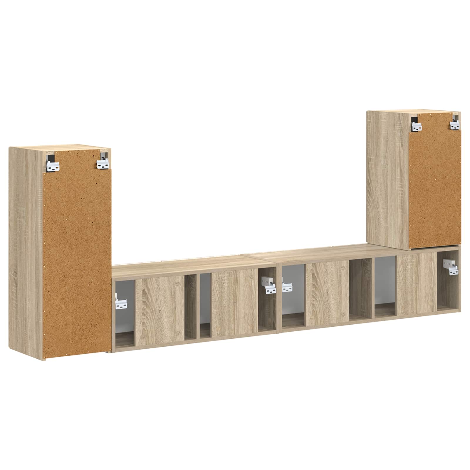 Tv-meubelset 4 pcs Sonoma Eiken Bewerkt hout is nu te koop bij PeponiXL, paradijselijk wonen!