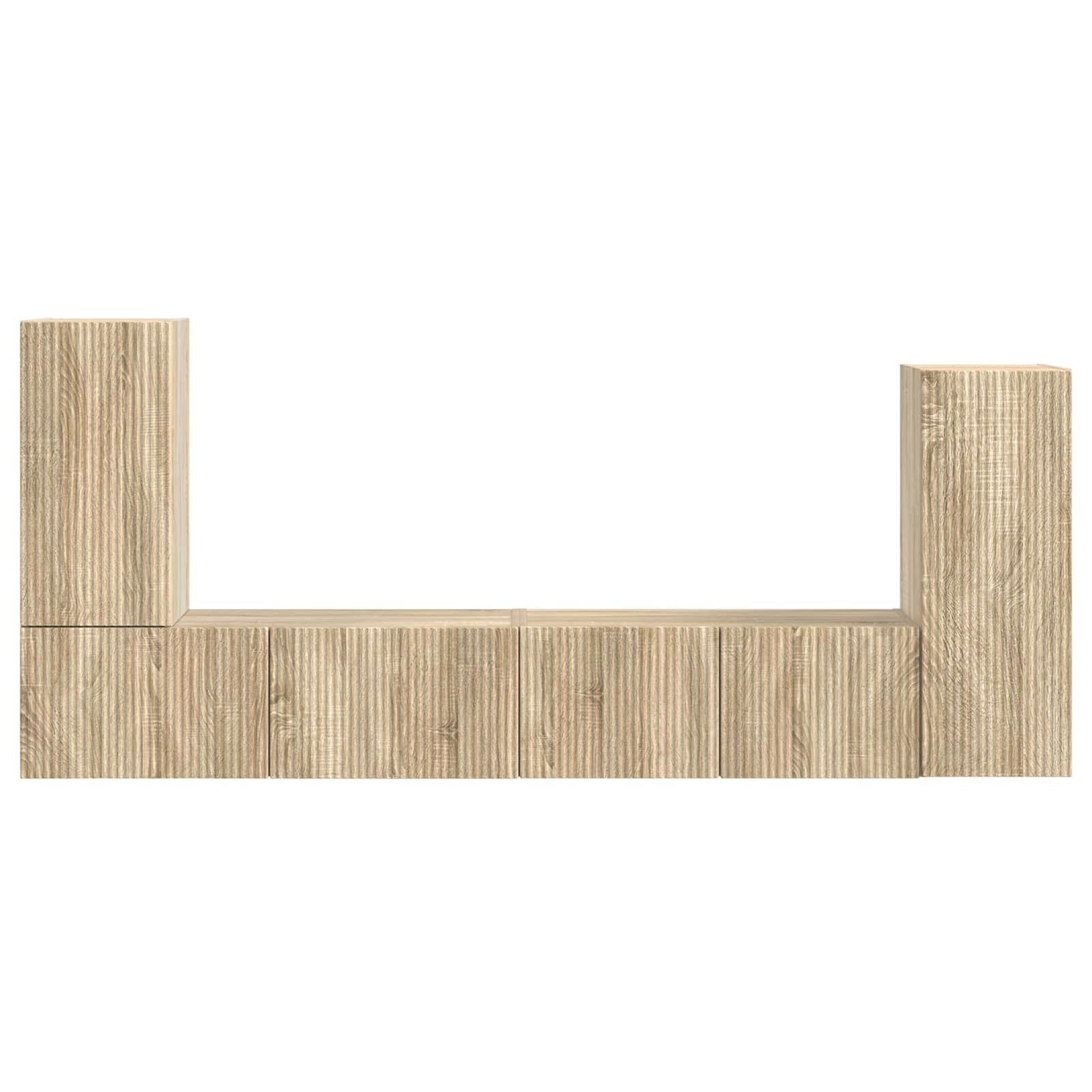 Tv-meubelset 4 pcs Sonoma Eiken Bewerkt hout is nu te koop bij PeponiXL, paradijselijk wonen!