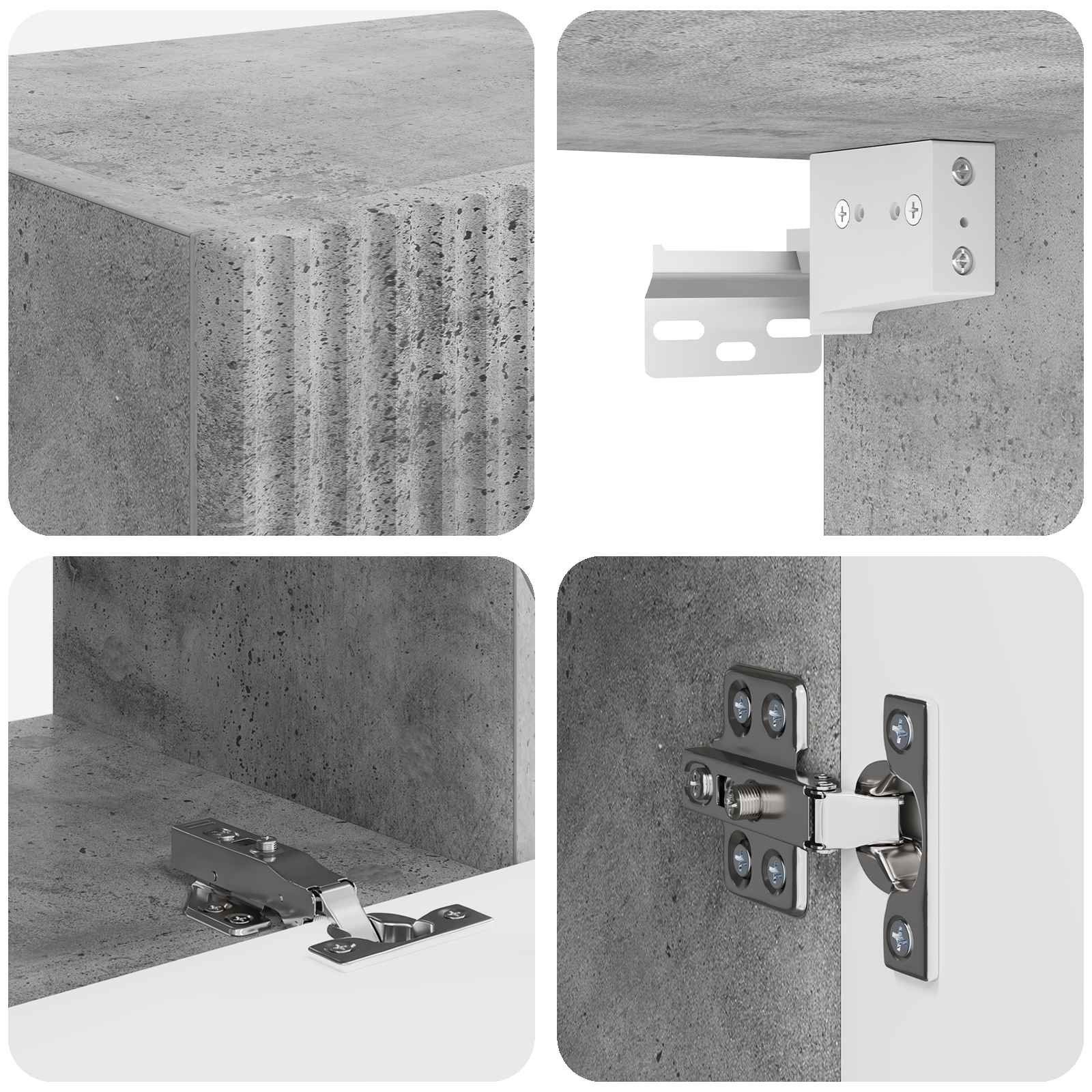 Tv-meubelset 4 pcs Beton Grijs Bewerkt hout is nu te koop bij PeponiXL, paradijselijk wonen!