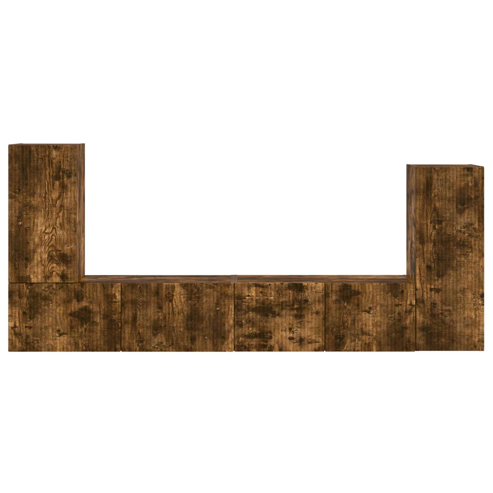 Tv-meubelset 4 pcs Gerookt eiken Bewerkt hout is nu te koop bij PeponiXL, paradijselijk wonen!