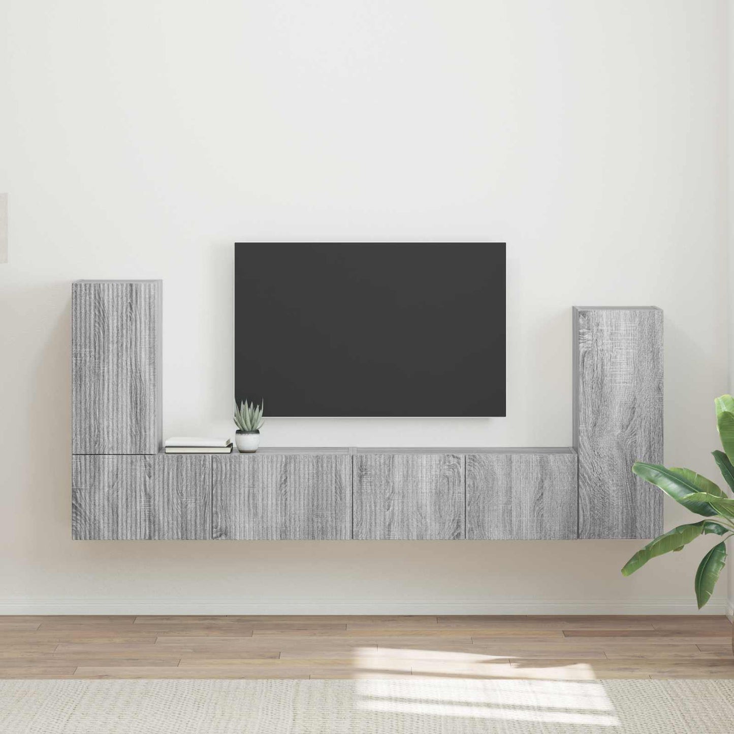 Tv-meubelset 4 pcs Grijs Sonoma Bewerkt hout is nu te koop bij PeponiXL, paradijselijk wonen!