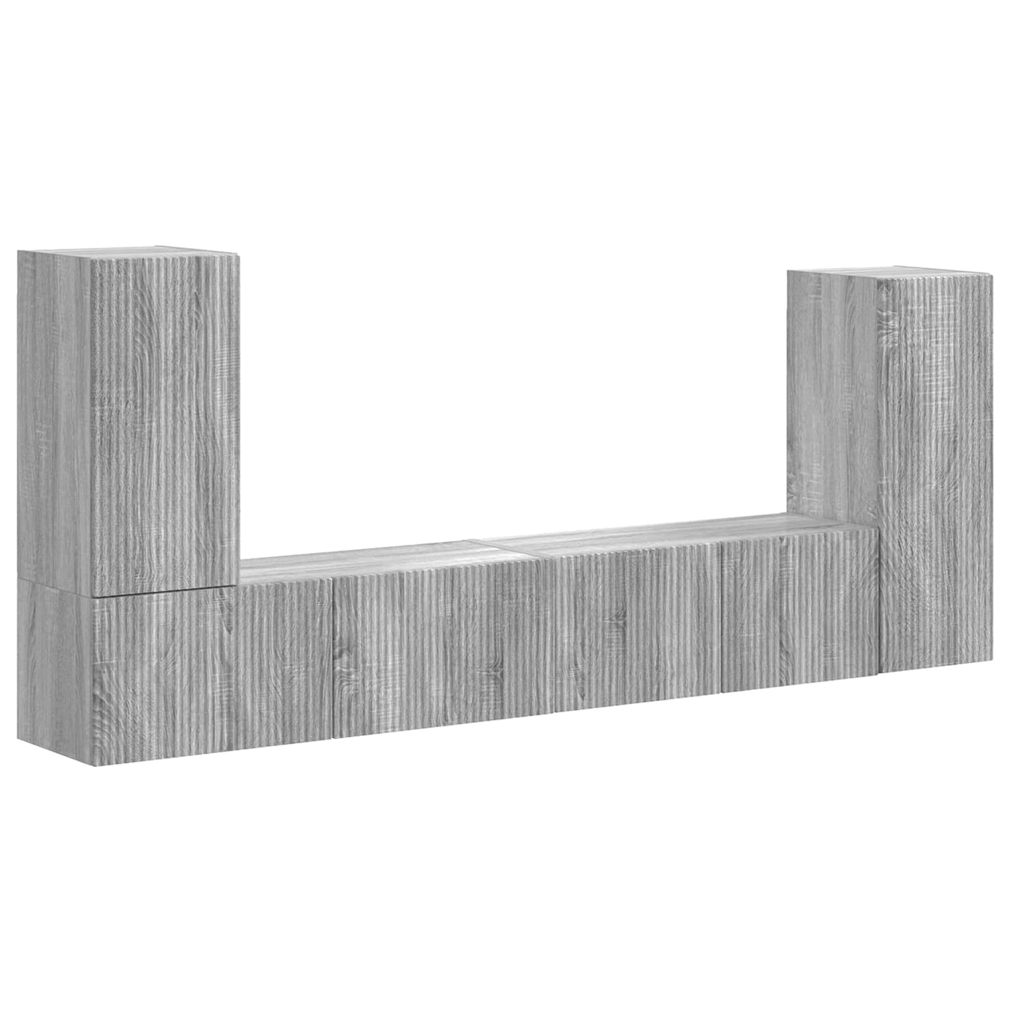 Tv-meubelset 4 pcs Grijs Sonoma Bewerkt hout is nu te koop bij PeponiXL, paradijselijk wonen!