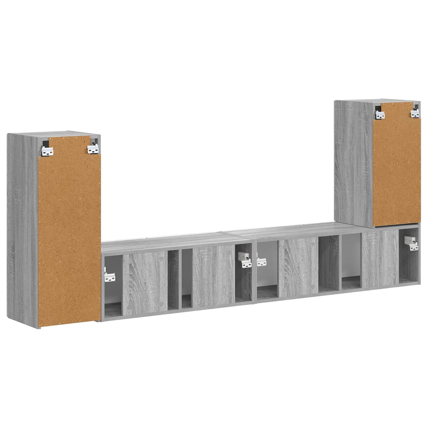 Tv-meubelset 4 pcs Grijs Sonoma Bewerkt hout is nu te koop bij PeponiXL, paradijselijk wonen!