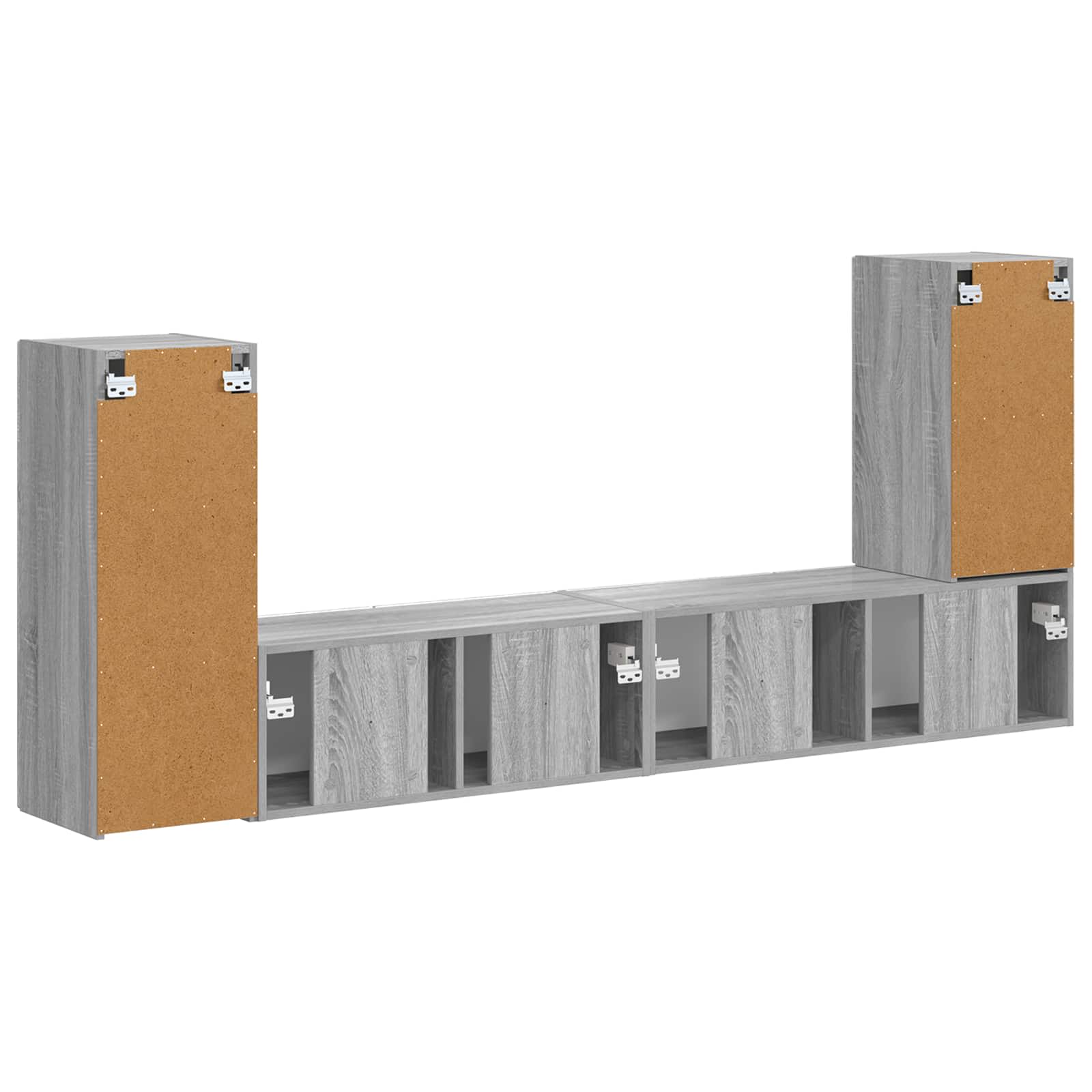 Tv-meubelset 4 pcs Grijs Sonoma Bewerkt hout is nu te koop bij PeponiXL, paradijselijk wonen!
