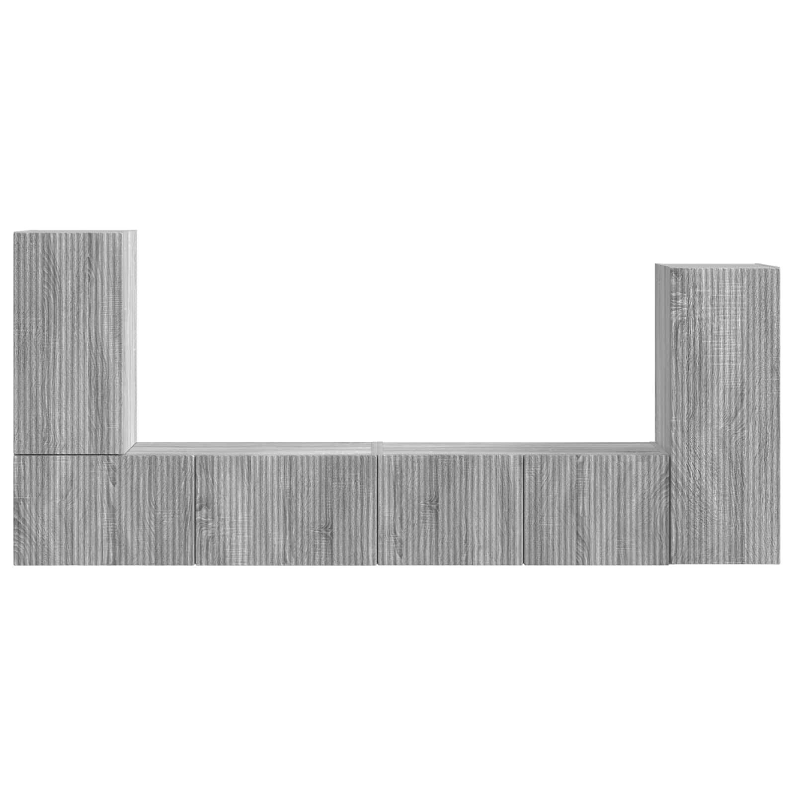 Tv-meubelset 4 pcs Grijs Sonoma Bewerkt hout is nu te koop bij PeponiXL, paradijselijk wonen!