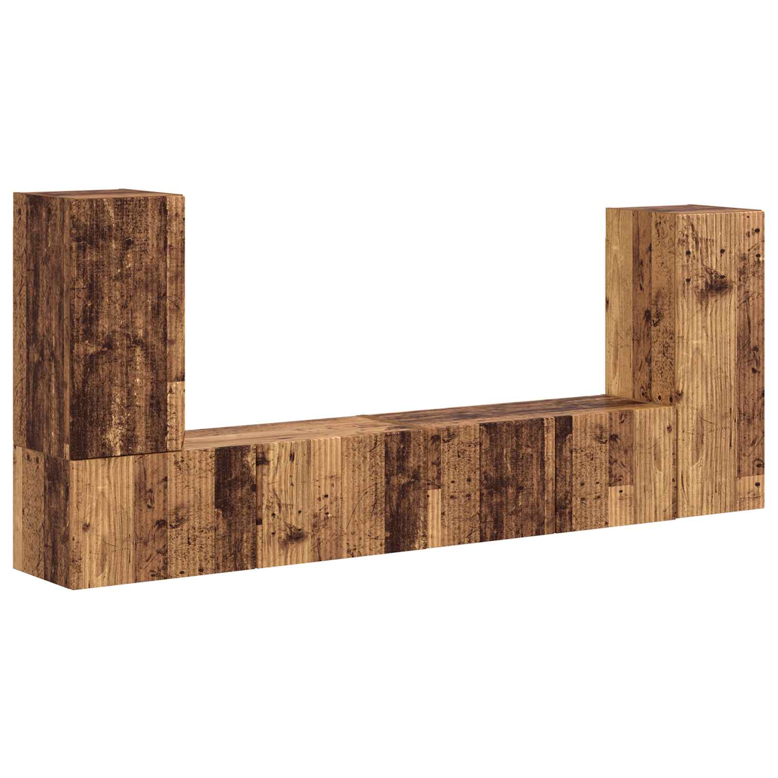 Tv-meubelset 4 pcs Oud Hout Bewerkt hout is nu te koop bij PeponiXL, paradijselijk wonen!