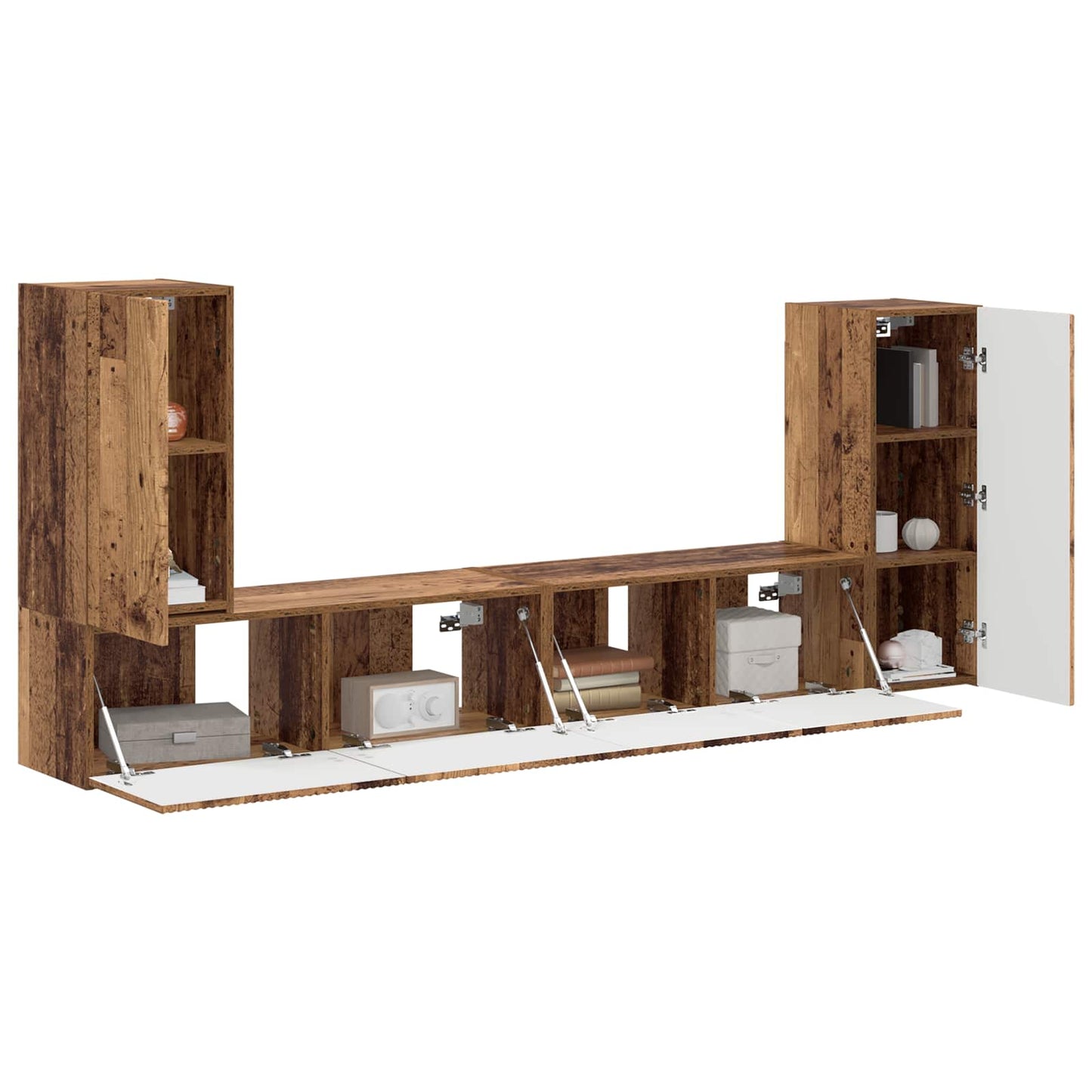 Tv-meubelset 4 pcs Oud Hout Bewerkt hout is nu te koop bij PeponiXL, paradijselijk wonen!