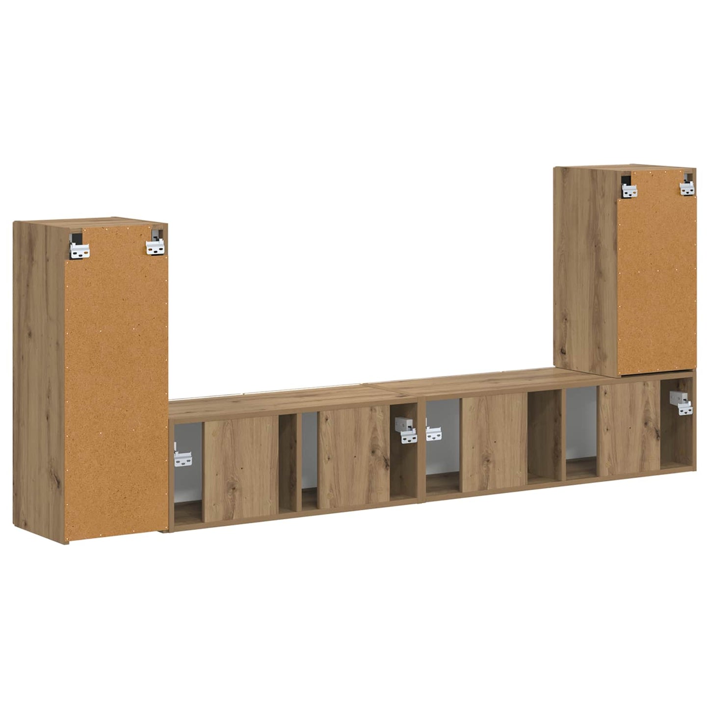 Tv-meubelset 4 pcs Artisan Eiken Bewerkt hout is nu te koop bij PeponiXL, paradijselijk wonen!
