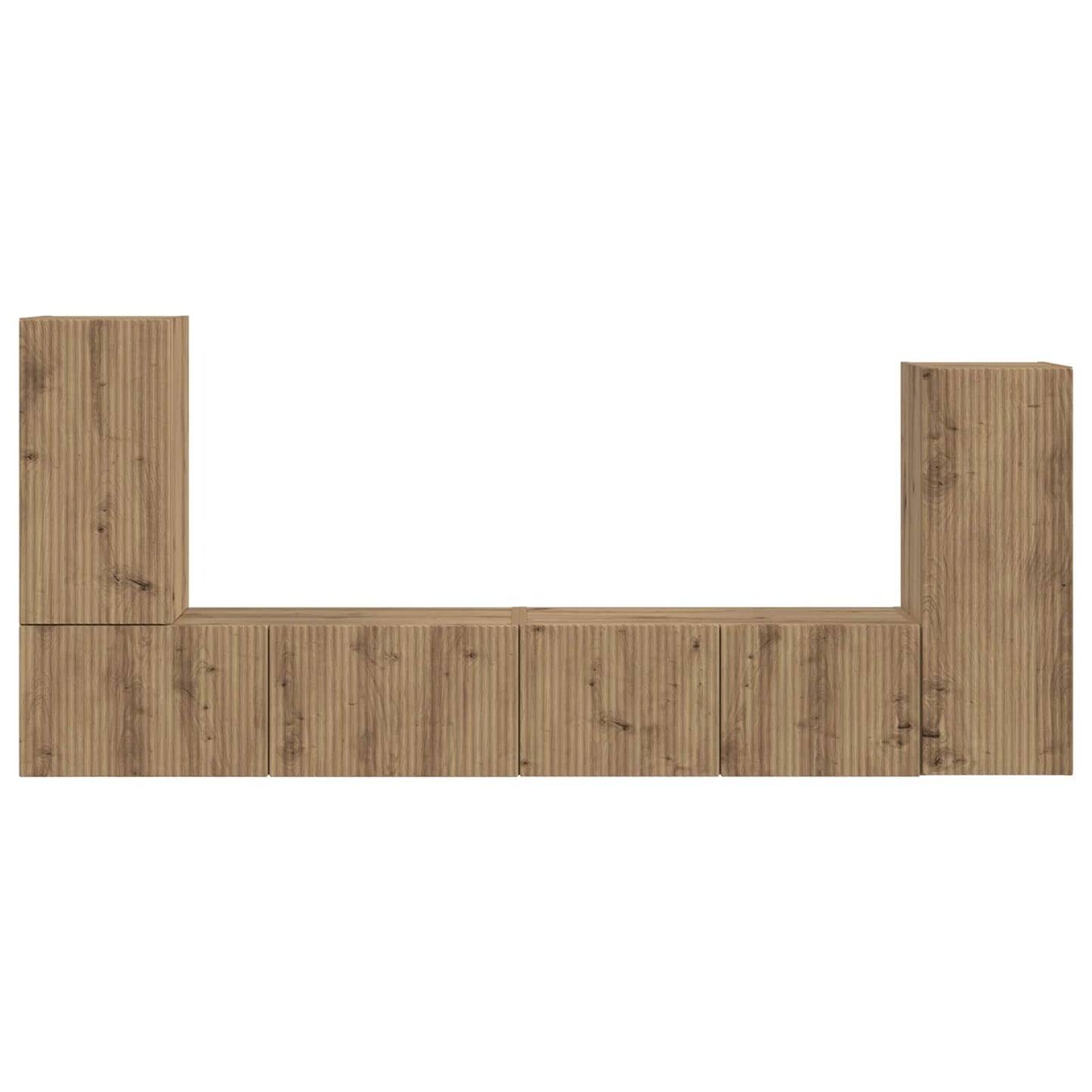 Tv-meubelset 4 pcs Artisan Eiken Bewerkt hout is nu te koop bij PeponiXL, paradijselijk wonen!