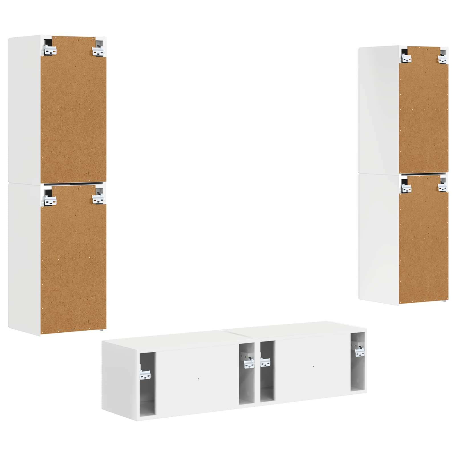 Tv-meubelset 6 pcs Wit Bewerkt hout is nu te koop bij PeponiXL, paradijselijk wonen!