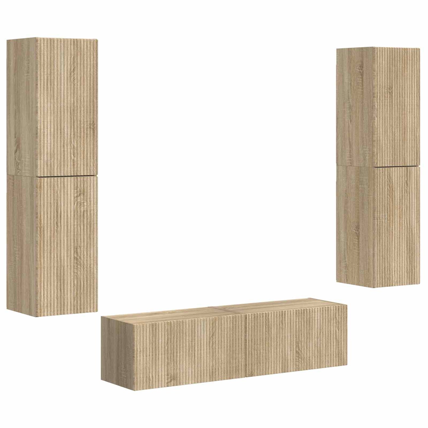 Tv-meubelset 6 pcs Sonoma Eiken Bewerkt hout is nu te koop bij PeponiXL, paradijselijk wonen!