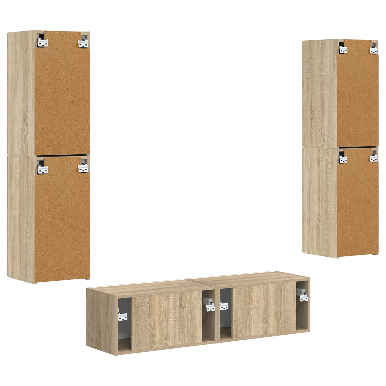 Tv-meubelset 6 pcs Sonoma Eiken Bewerkt hout is nu te koop bij PeponiXL, paradijselijk wonen!