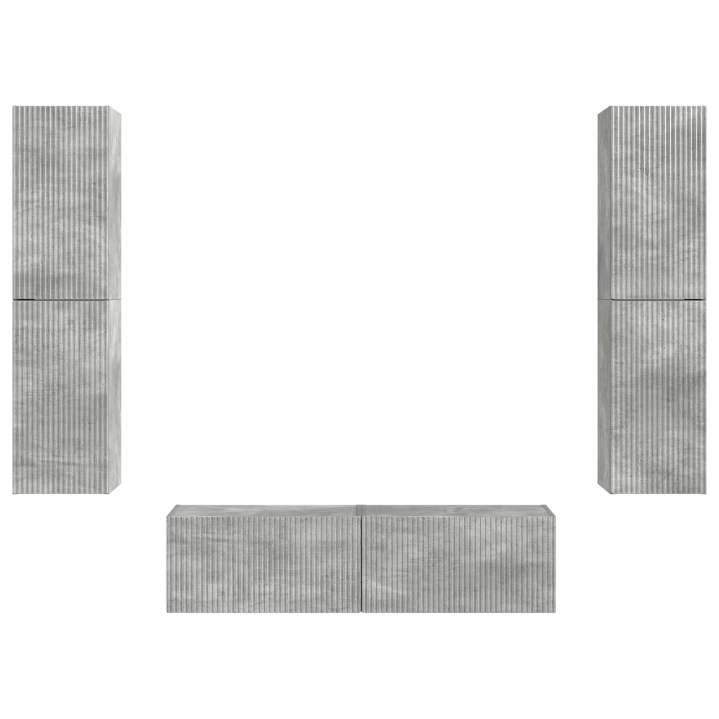 Tv-meubelset 6 pcs Beton Grijs Bewerkt hout is nu te koop bij PeponiXL, paradijselijk wonen!