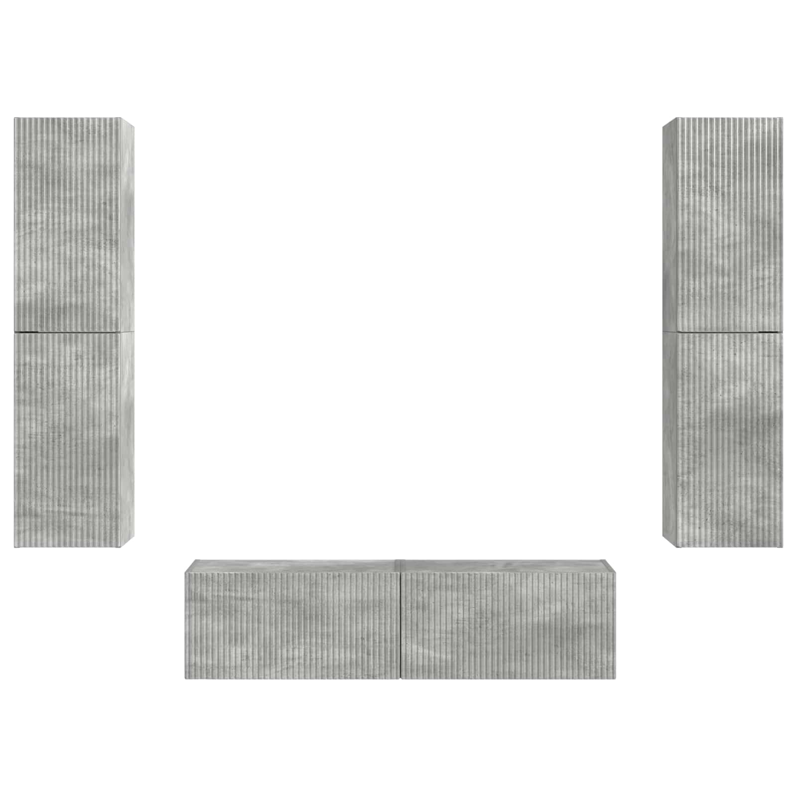 Tv-meubelset 6 pcs Beton Grijs Bewerkt hout is nu te koop bij PeponiXL, paradijselijk wonen!