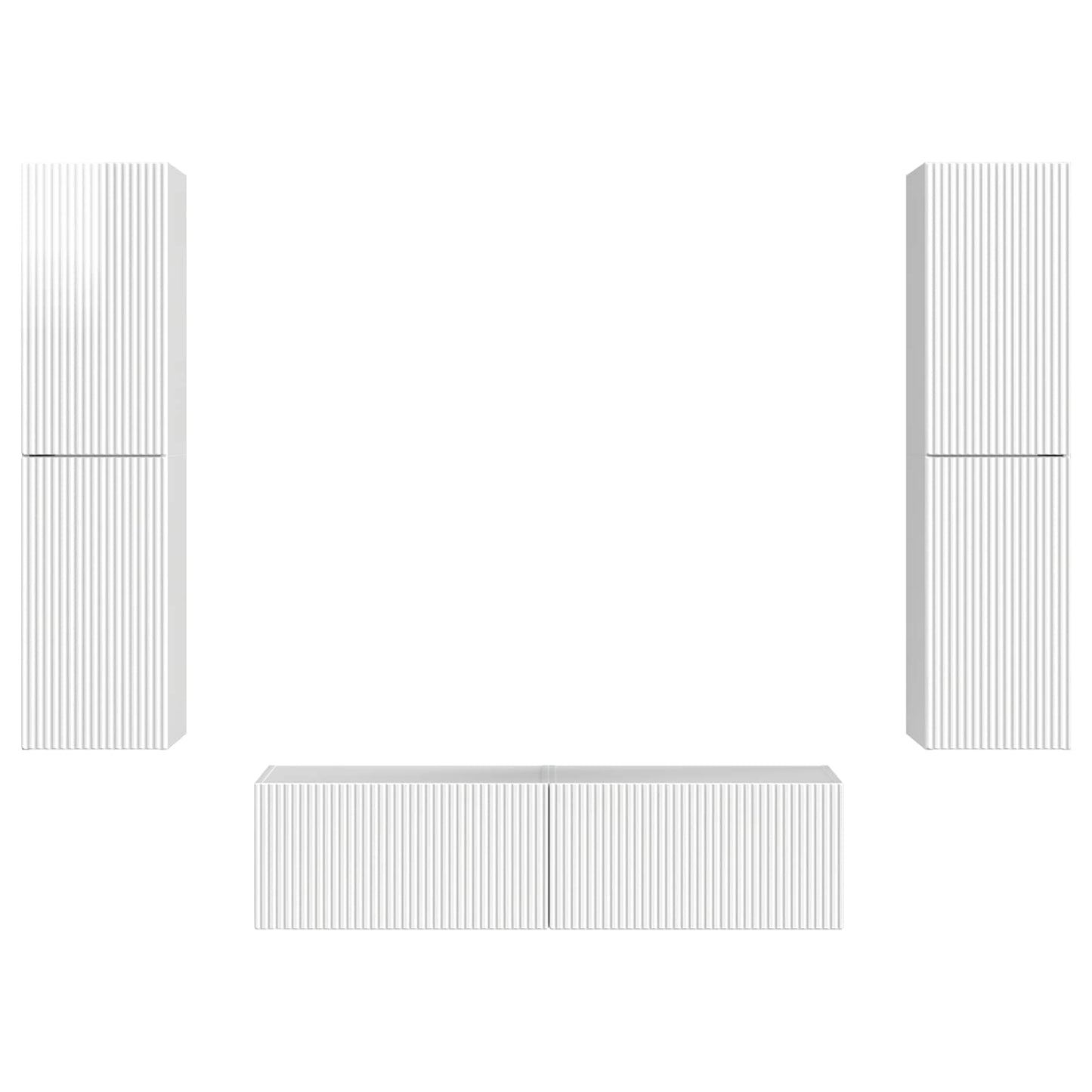 Tv-meubelset 6 pcs Hoogglans wit Bewerkt hout is nu te koop bij PeponiXL, paradijselijk wonen!