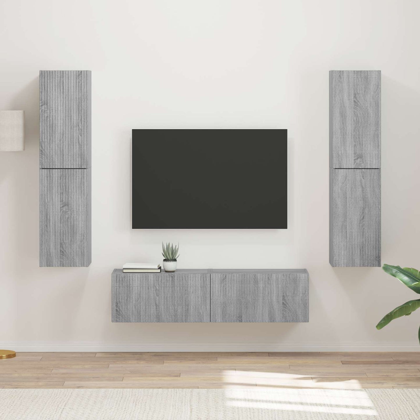 Tv-meubelset 6 pcs Grijs Sonoma Bewerkt hout is nu te koop bij PeponiXL, paradijselijk wonen!