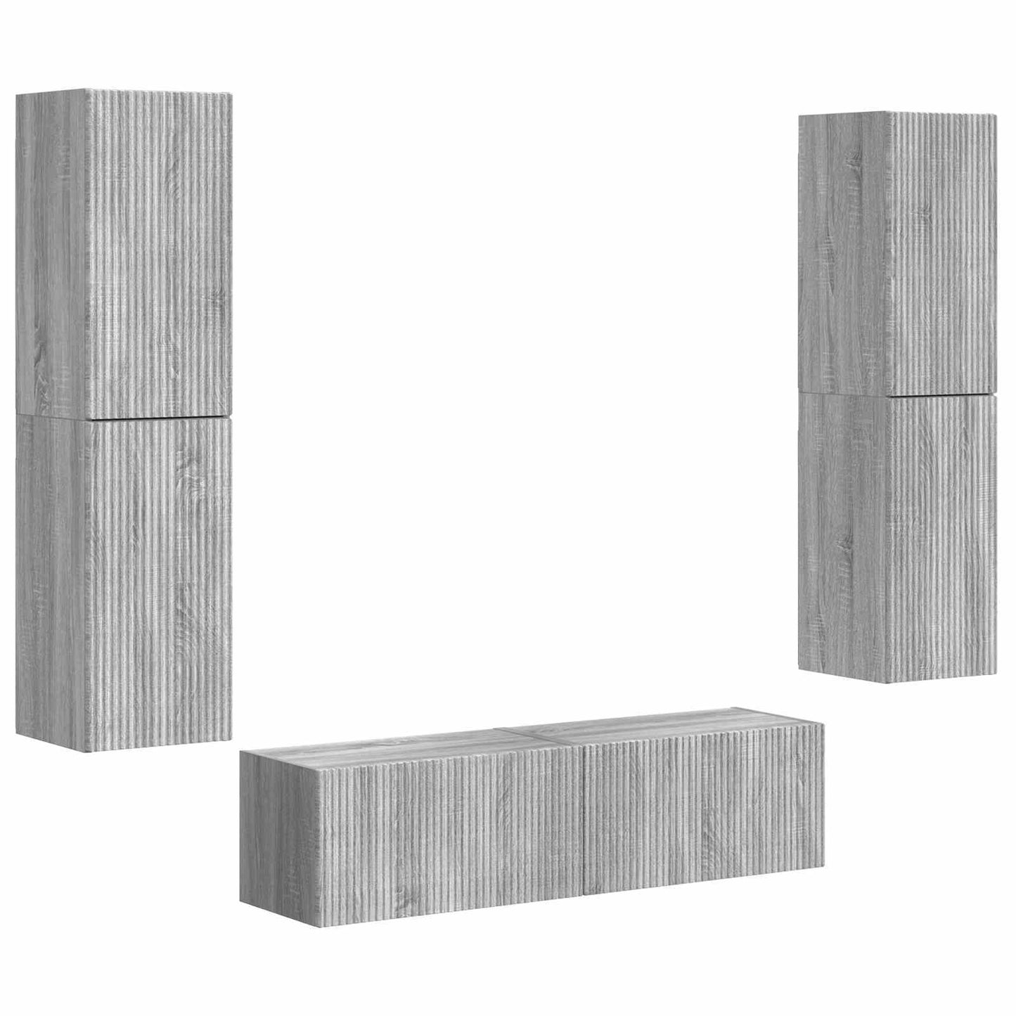 Tv-meubelset 6 pcs Grijs Sonoma Bewerkt hout is nu te koop bij PeponiXL, paradijselijk wonen!