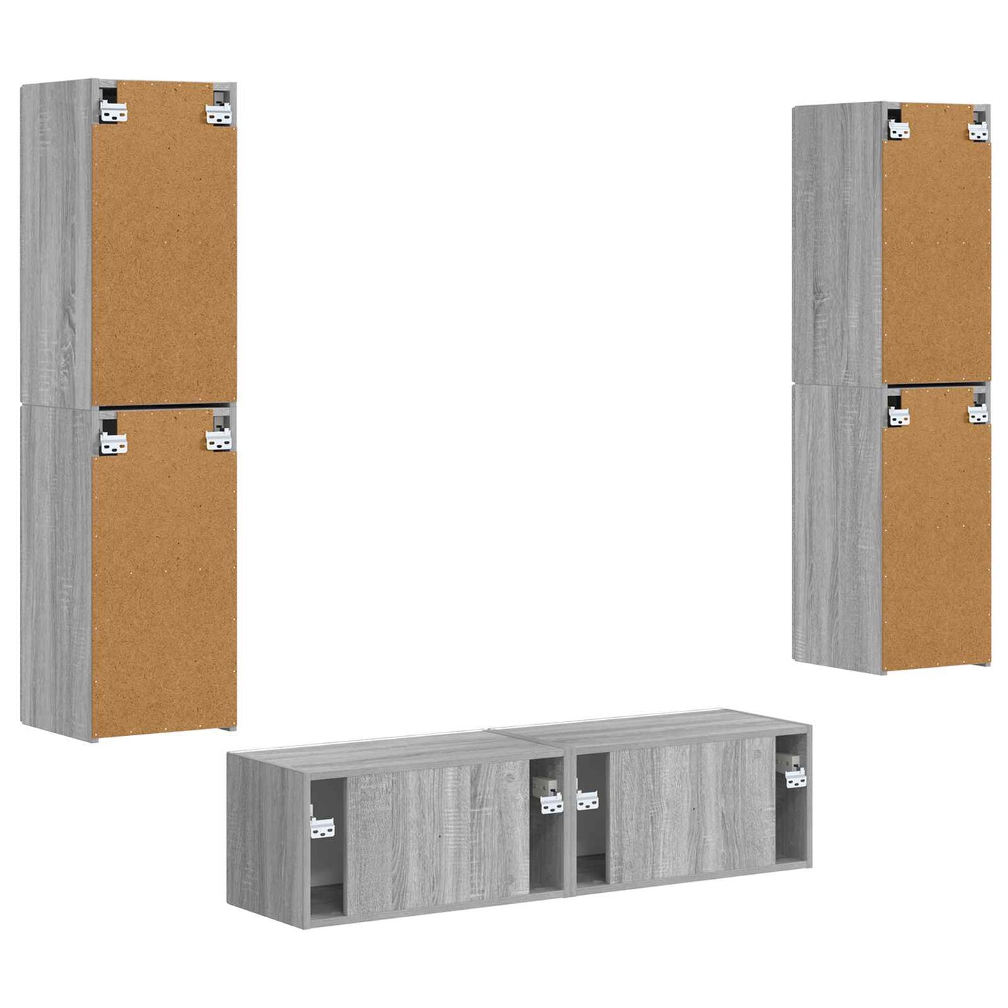 Tv-meubelset 6 pcs Grijs Sonoma Bewerkt hout is nu te koop bij PeponiXL, paradijselijk wonen!