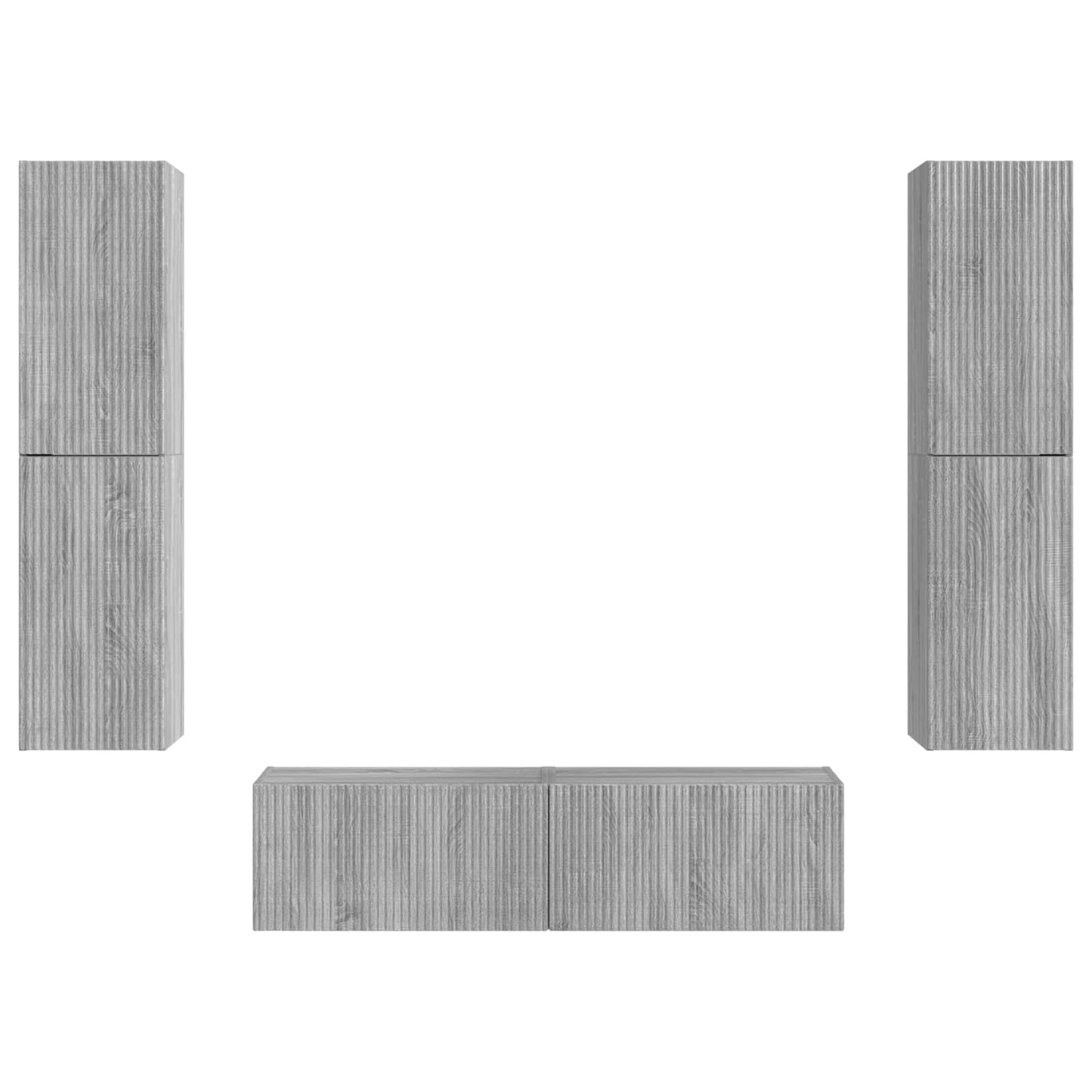 Tv-meubelset 6 pcs Grijs Sonoma Bewerkt hout is nu te koop bij PeponiXL, paradijselijk wonen!