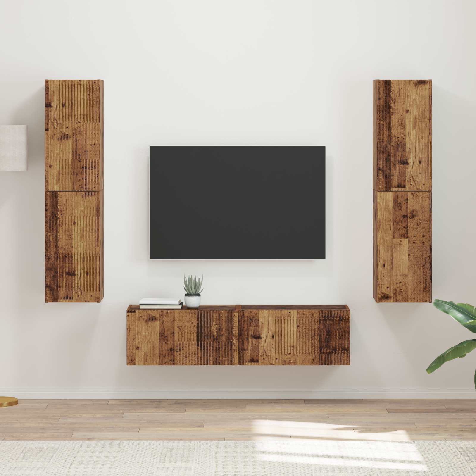 Tv-meubelset 6 pcs Oud Hout Bewerkt hout is nu te koop bij PeponiXL, paradijselijk wonen!