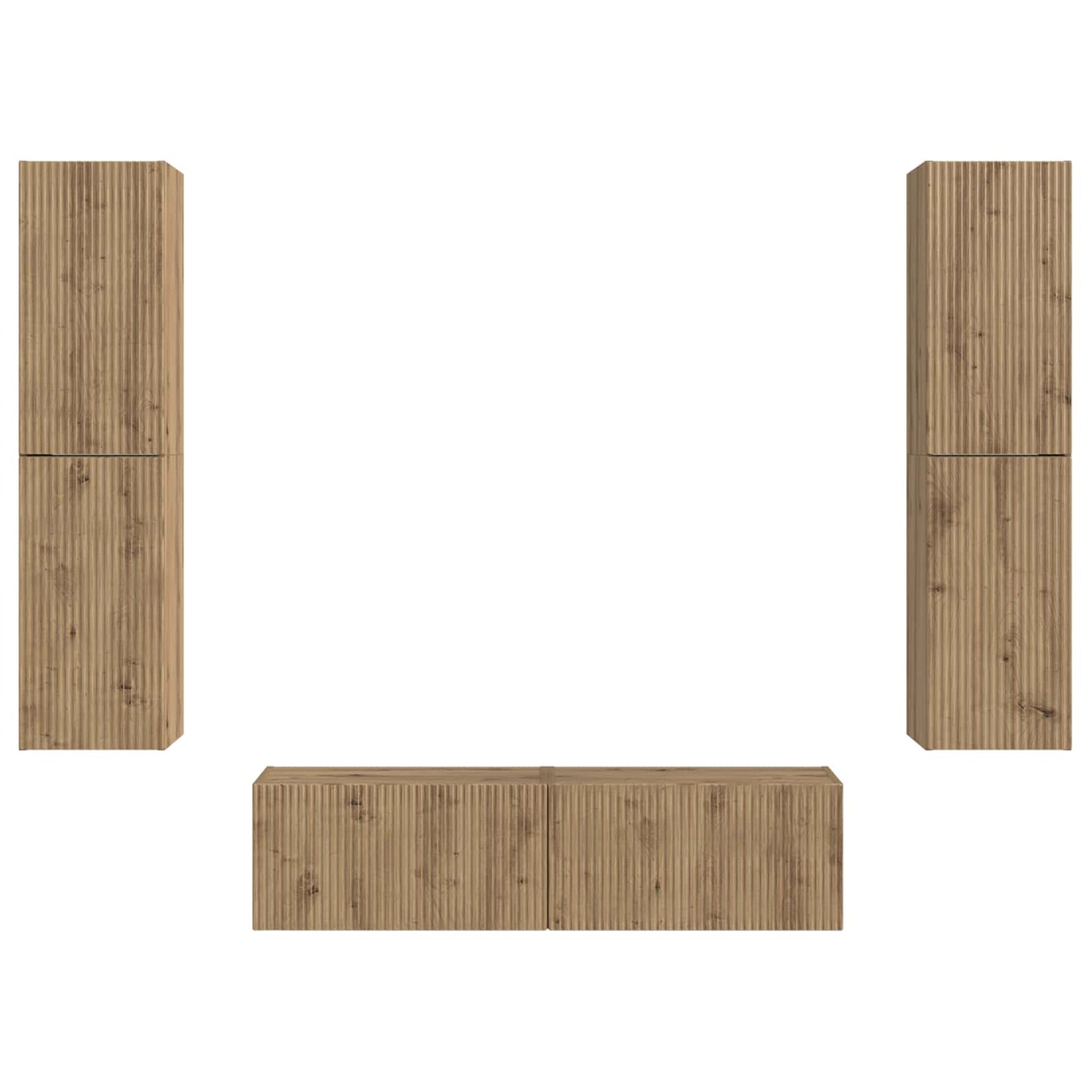 Tv-meubelset 6 pcs Artisan Eiken Bewerkt hout is nu te koop bij PeponiXL, paradijselijk wonen!