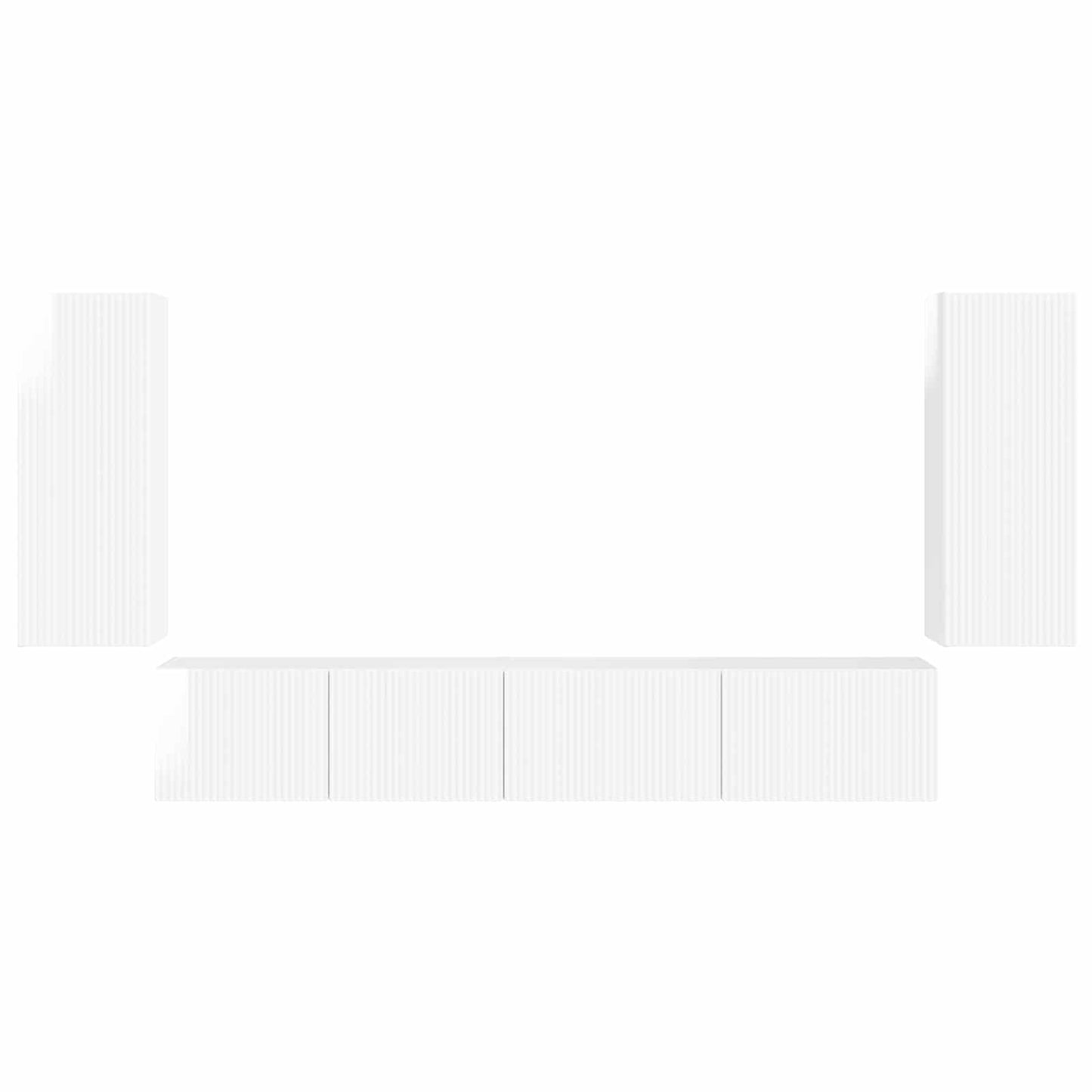 Tv-meubelset 4 pcs Hoogglans wit Bewerkt hout is nu te koop bij PeponiXL, paradijselijk wonen!
