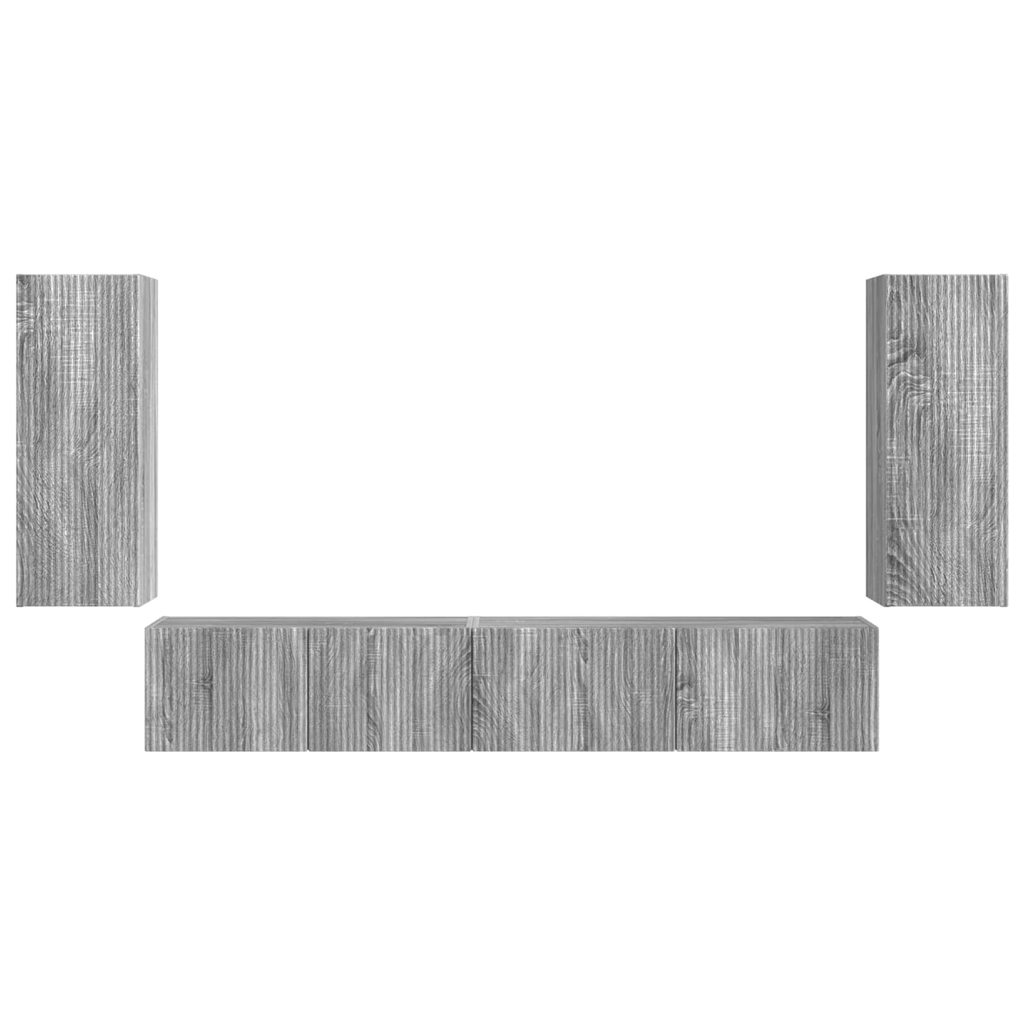 Tv-meubelset 4 pcs Grijs Sonoma Bewerkt hout is nu te koop bij PeponiXL, paradijselijk wonen!