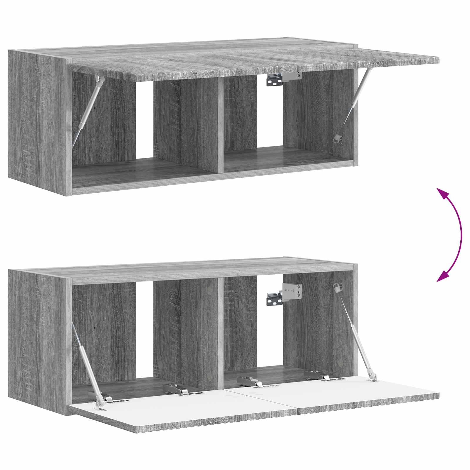 Tv-meubelset 4 pcs Grijs Sonoma Bewerkt hout is nu te koop bij PeponiXL, paradijselijk wonen!