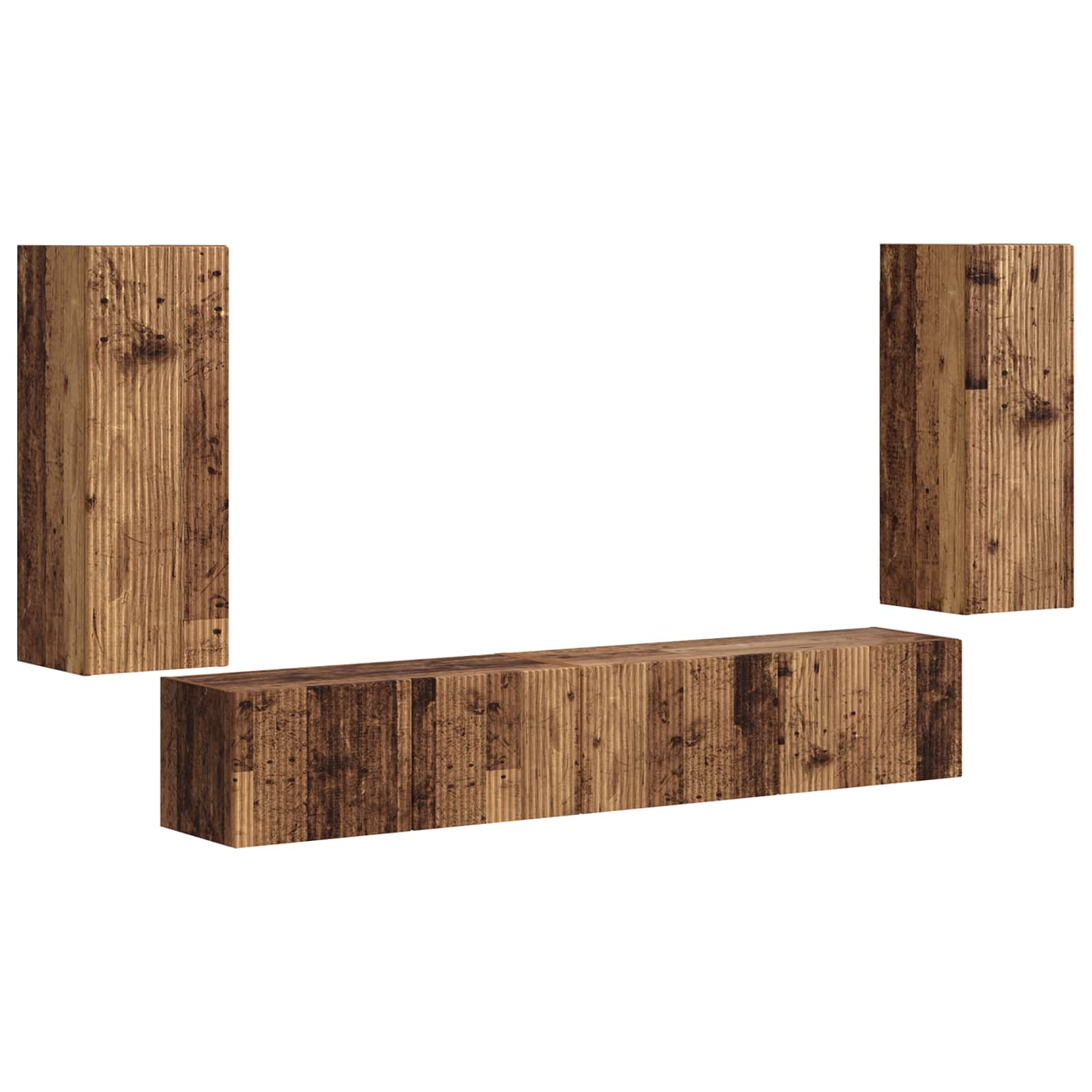 Tv-meubelset 4 pcs Oudhout Bewerkt hout is nu te koop bij PeponiXL, paradijselijk wonen!