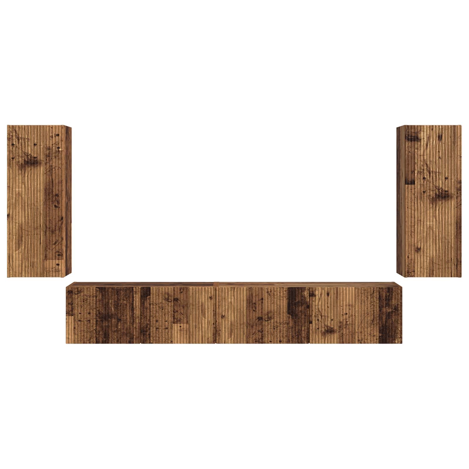 Tv-meubelset 4 pcs Oudhout Bewerkt hout is nu te koop bij PeponiXL, paradijselijk wonen!