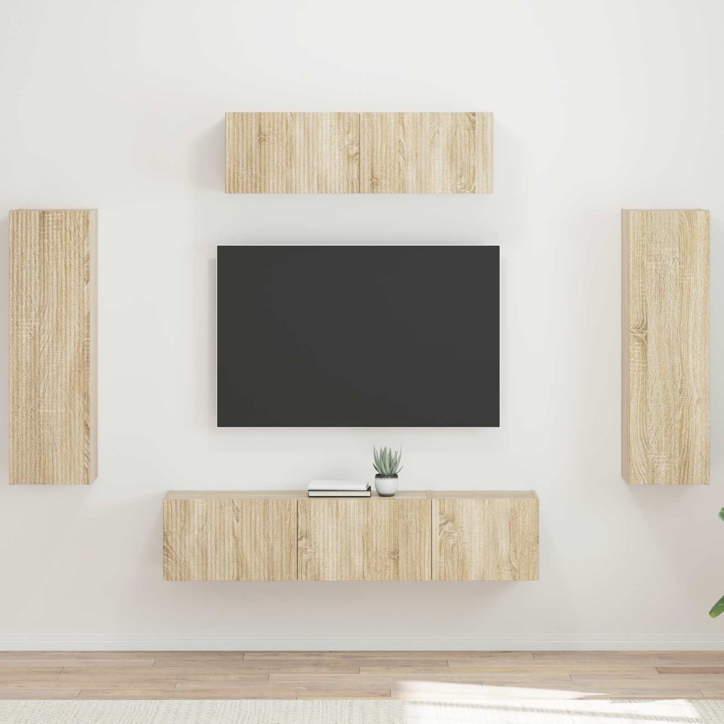 TV-kast 5 pcs Sonoma Eiken is nu te koop bij PeponiXL, paradijselijk wonen!