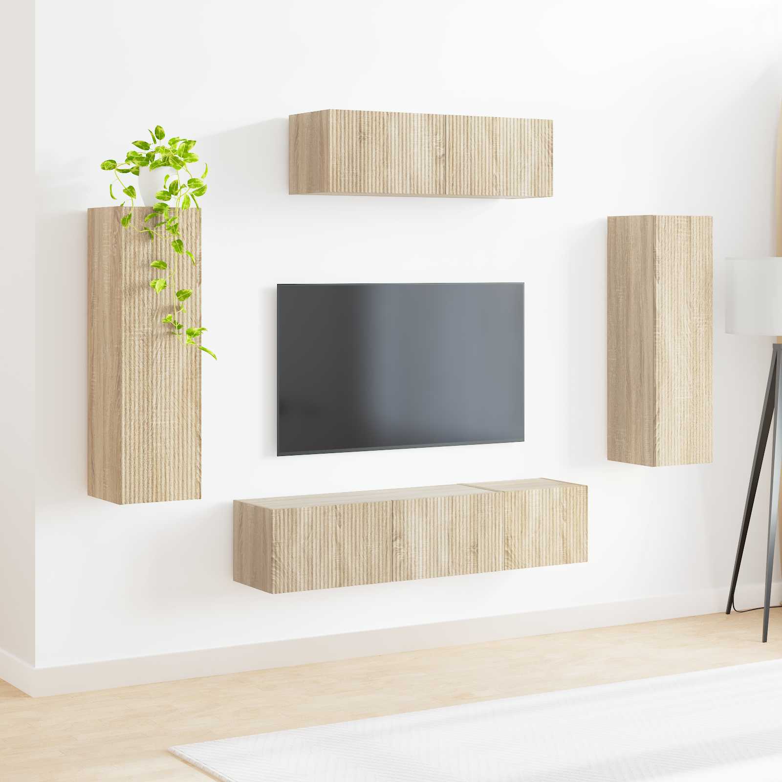 TV-kast 5 pcs Sonoma Eiken is nu te koop bij PeponiXL, paradijselijk wonen!