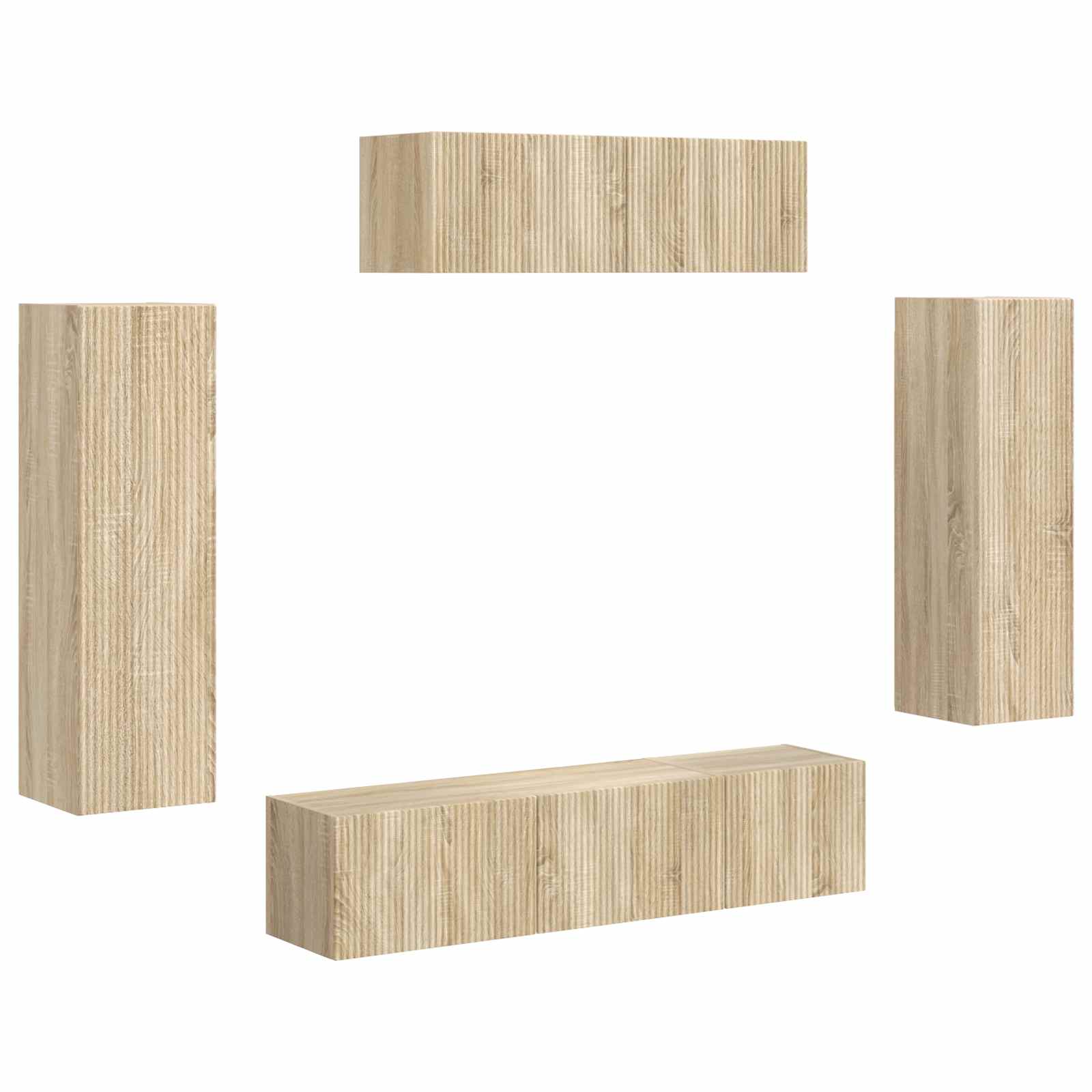 TV-kast 5 pcs Sonoma Eiken is nu te koop bij PeponiXL, paradijselijk wonen!