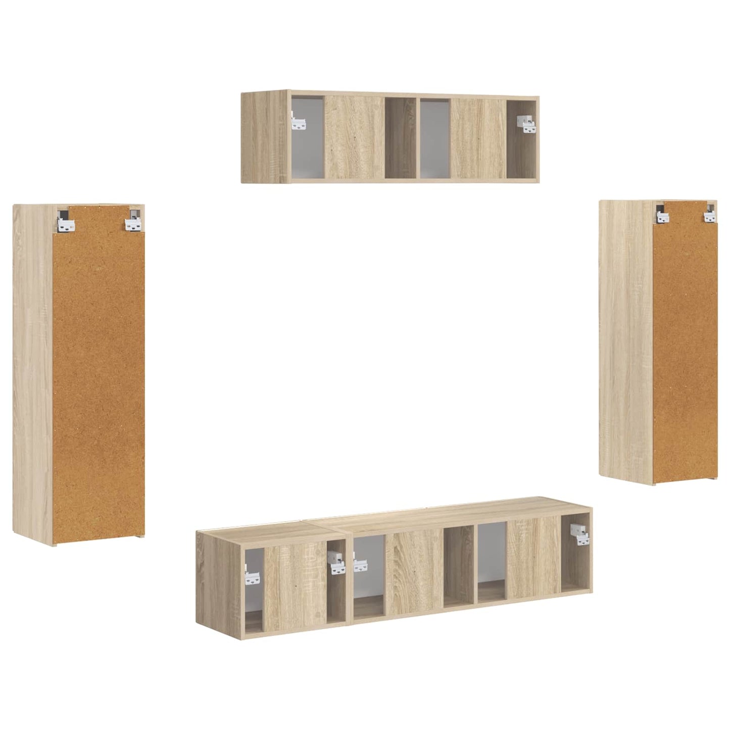 TV-kast 5 pcs Sonoma Eiken is nu te koop bij PeponiXL, paradijselijk wonen!