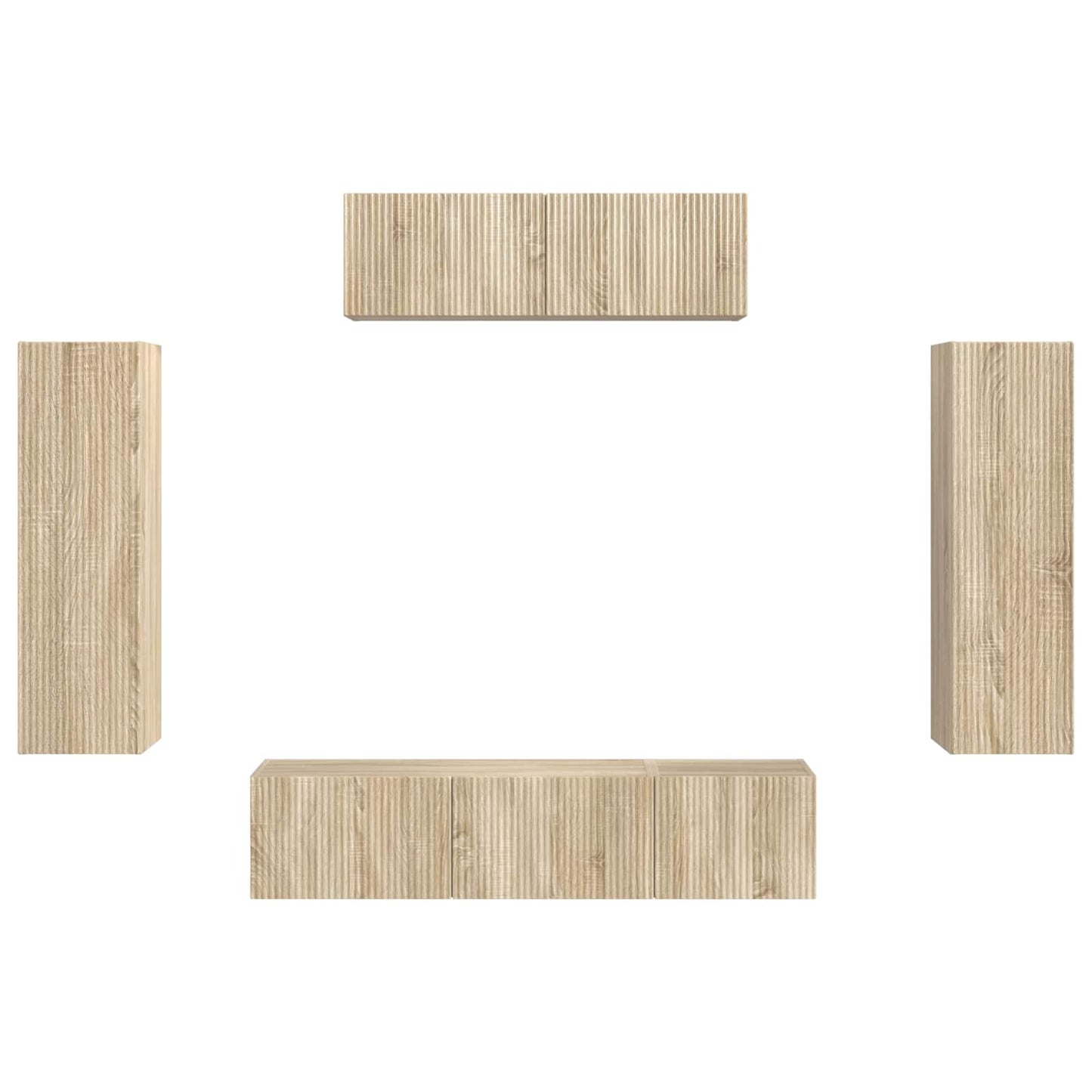 TV-kast 5 pcs Sonoma Eiken is nu te koop bij PeponiXL, paradijselijk wonen!