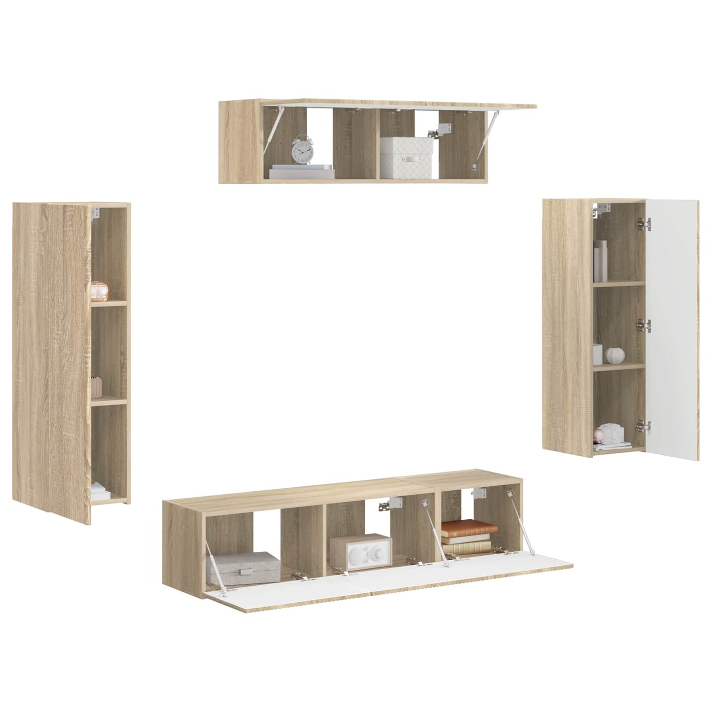 TV-kast 5 pcs Sonoma Eiken is nu te koop bij PeponiXL, paradijselijk wonen!