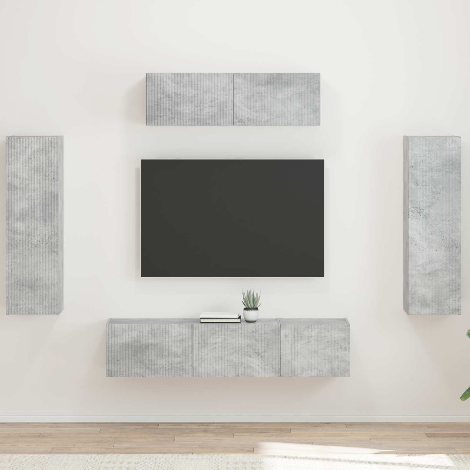 TV-kast 5 pcs Beton Grijs is nu te koop bij PeponiXL, paradijselijk wonen!