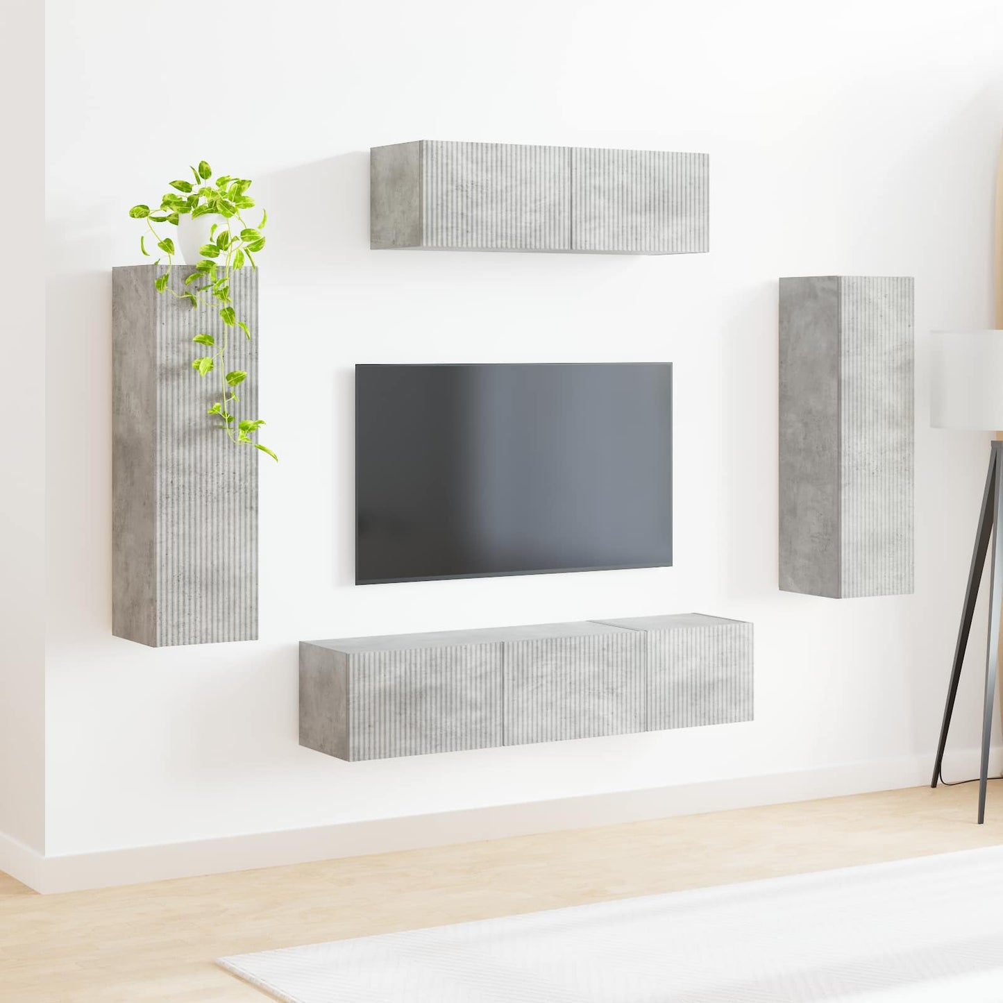 TV-kast 5 pcs Beton Grijs is nu te koop bij PeponiXL, paradijselijk wonen!
