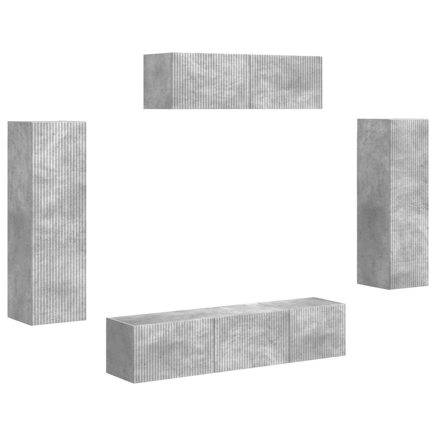 TV-kast 5 pcs Beton Grijs is nu te koop bij PeponiXL, paradijselijk wonen!
