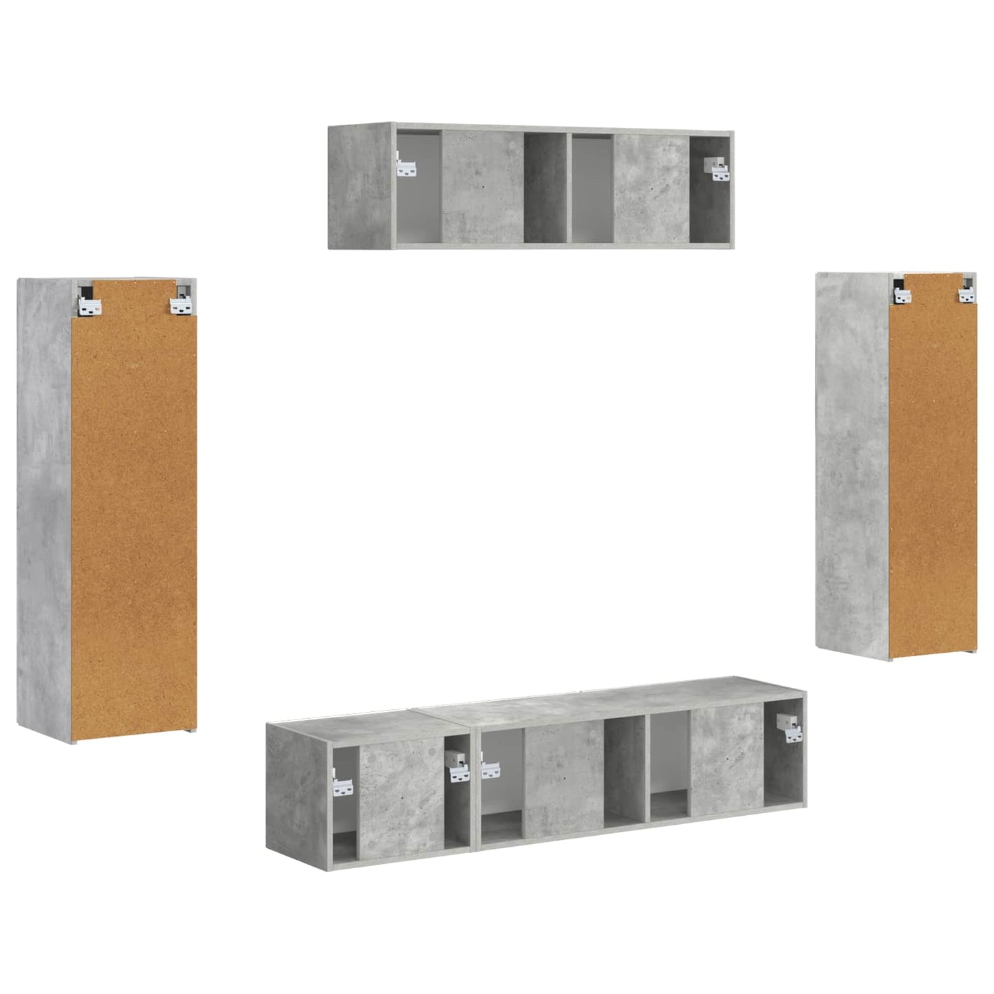 TV-kast 5 pcs Beton Grijs is nu te koop bij PeponiXL, paradijselijk wonen!