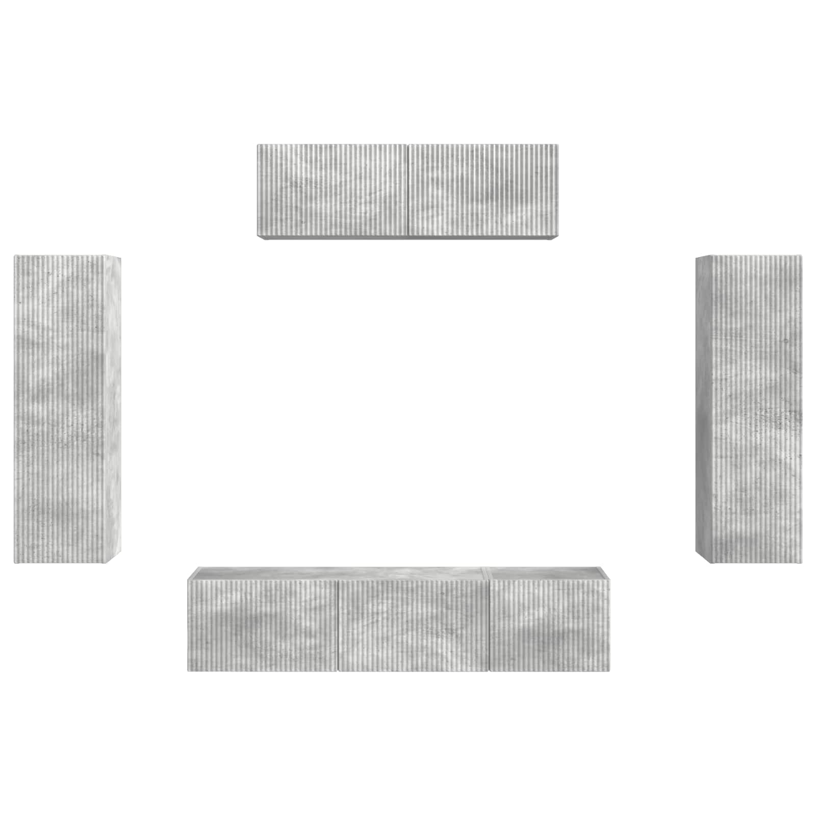 TV-kast 5 pcs Beton Grijs is nu te koop bij PeponiXL, paradijselijk wonen!