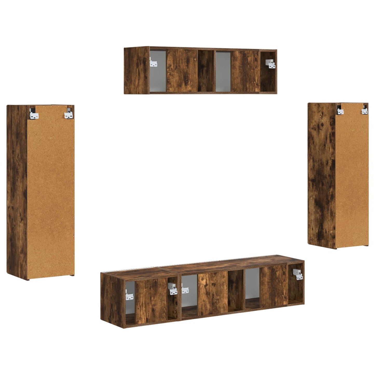 TV-kast 5 pcs Gerookt eiken is nu te koop bij PeponiXL, paradijselijk wonen!