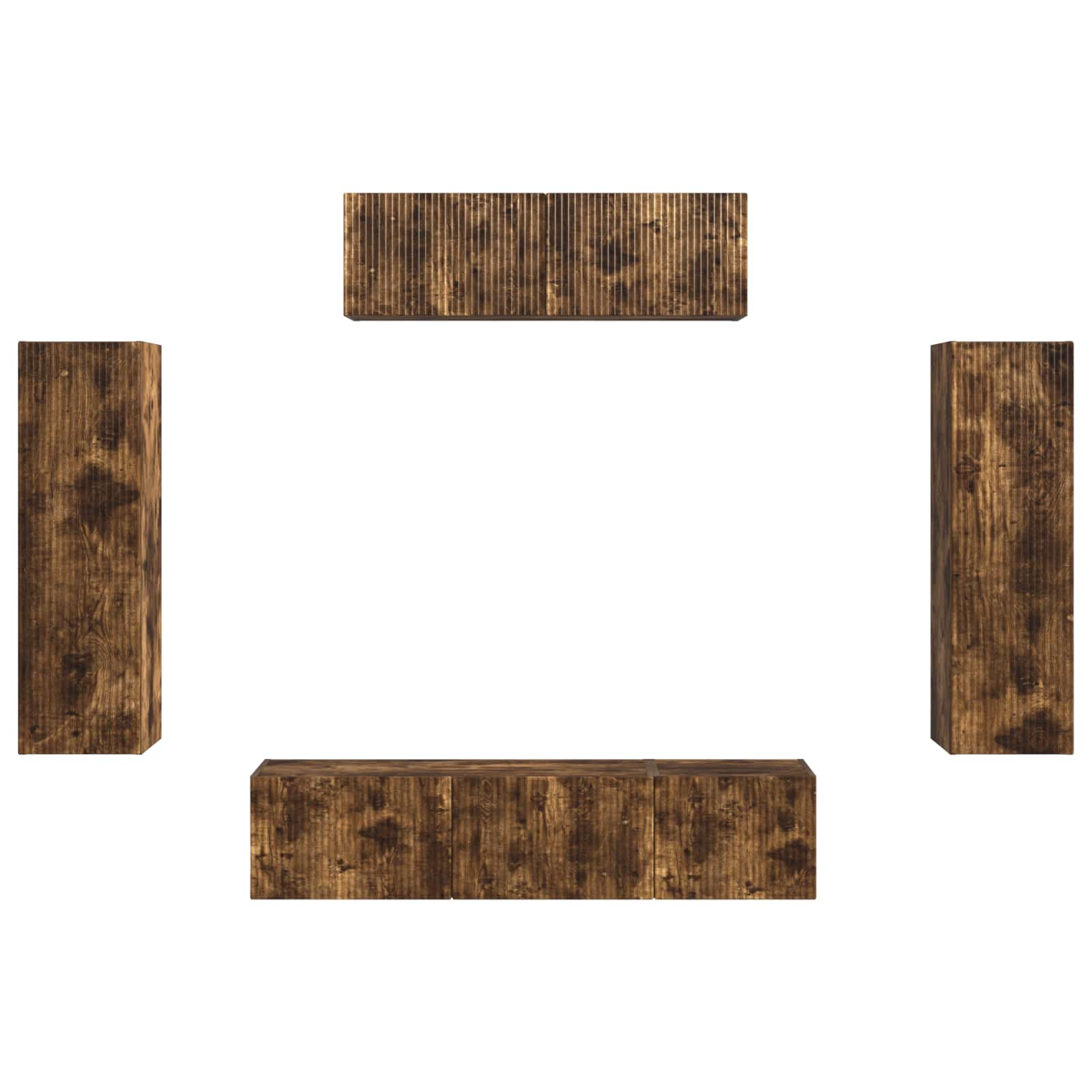 TV-kast 5 pcs Gerookt eiken is nu te koop bij PeponiXL, paradijselijk wonen!