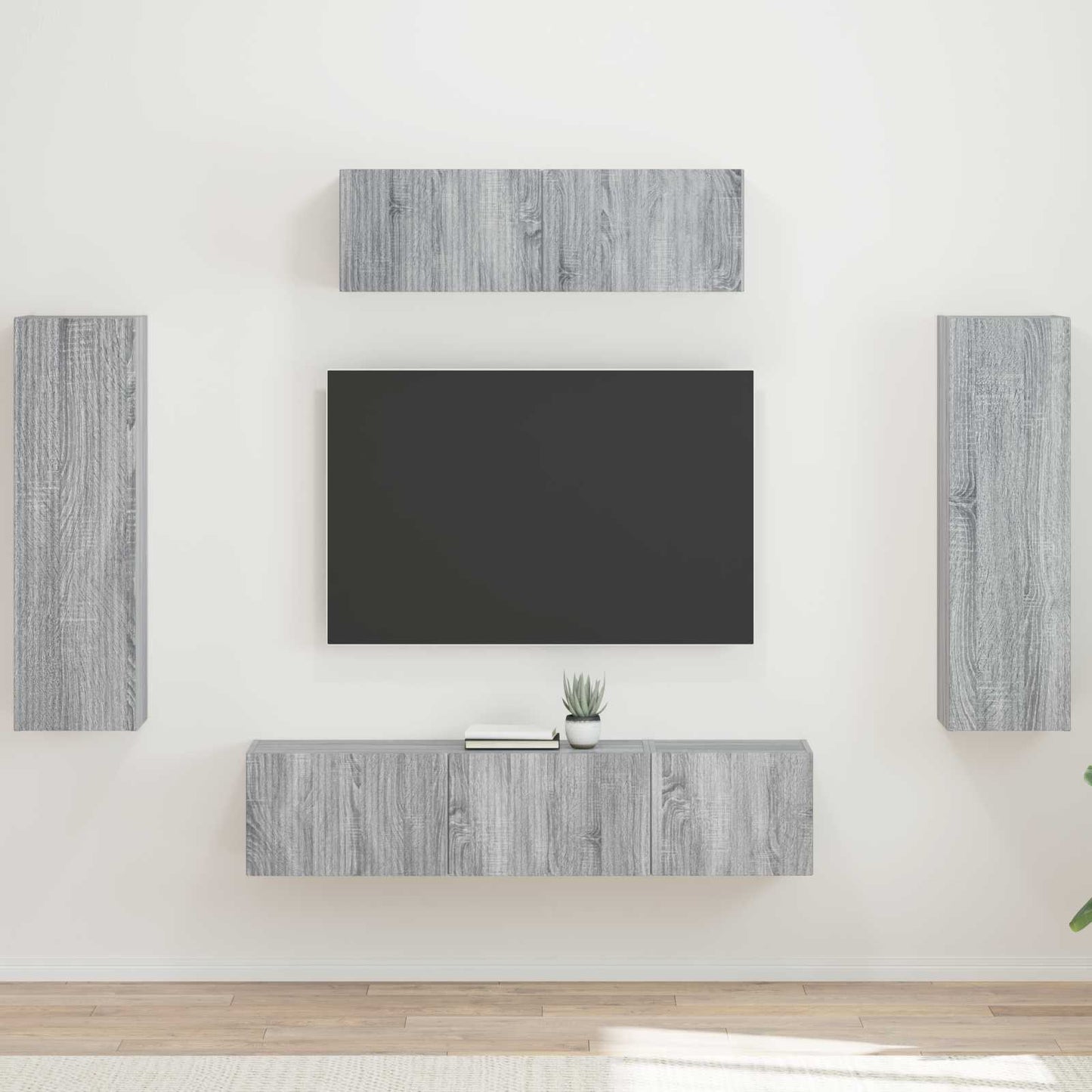 TV-kast 5 pcs Grijs Sonoma is nu te koop bij PeponiXL, paradijselijk wonen!