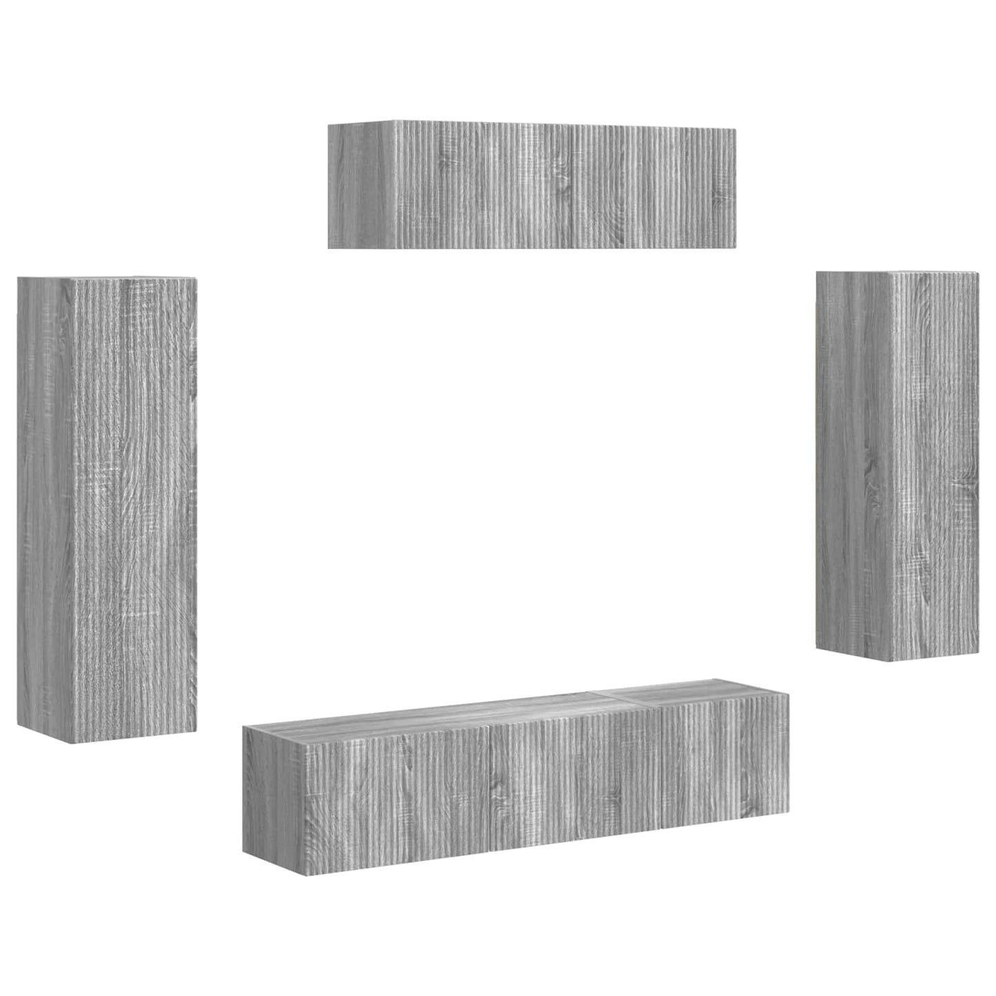 TV-kast 5 pcs Grijs Sonoma is nu te koop bij PeponiXL, paradijselijk wonen!