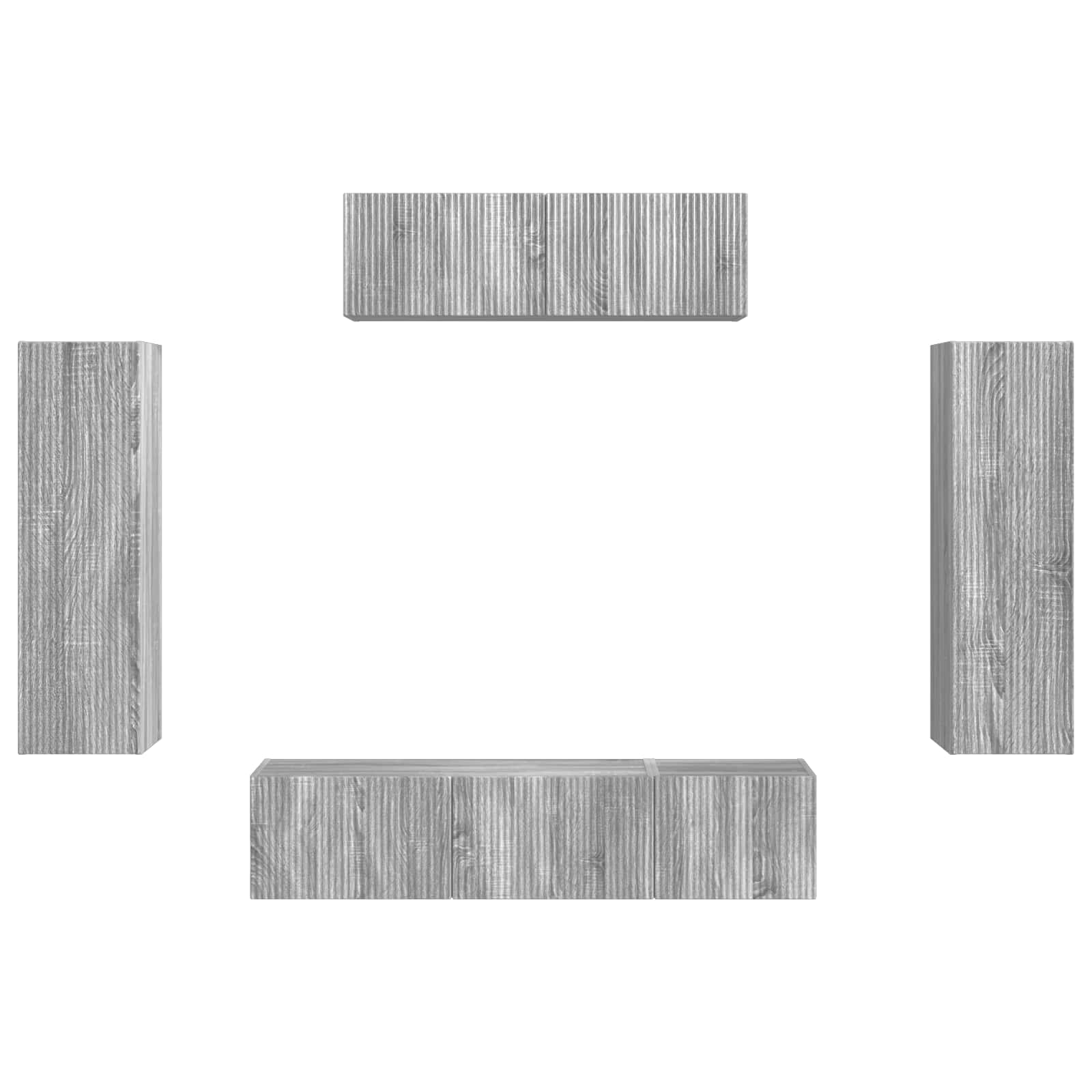 TV-kast 5 pcs Grijs Sonoma is nu te koop bij PeponiXL, paradijselijk wonen!