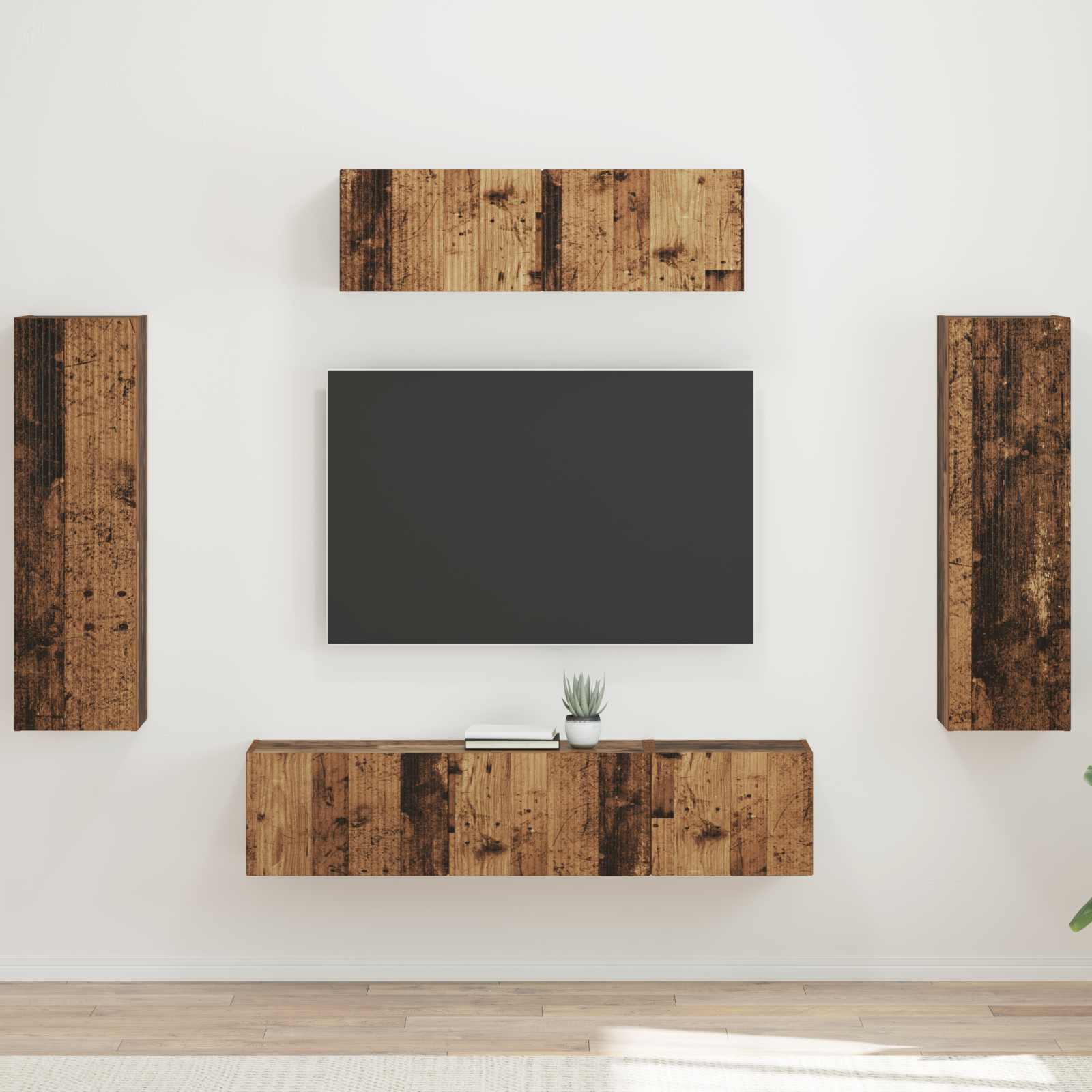 TV-kast 5 pcs Oudhout is nu te koop bij PeponiXL, paradijselijk wonen!